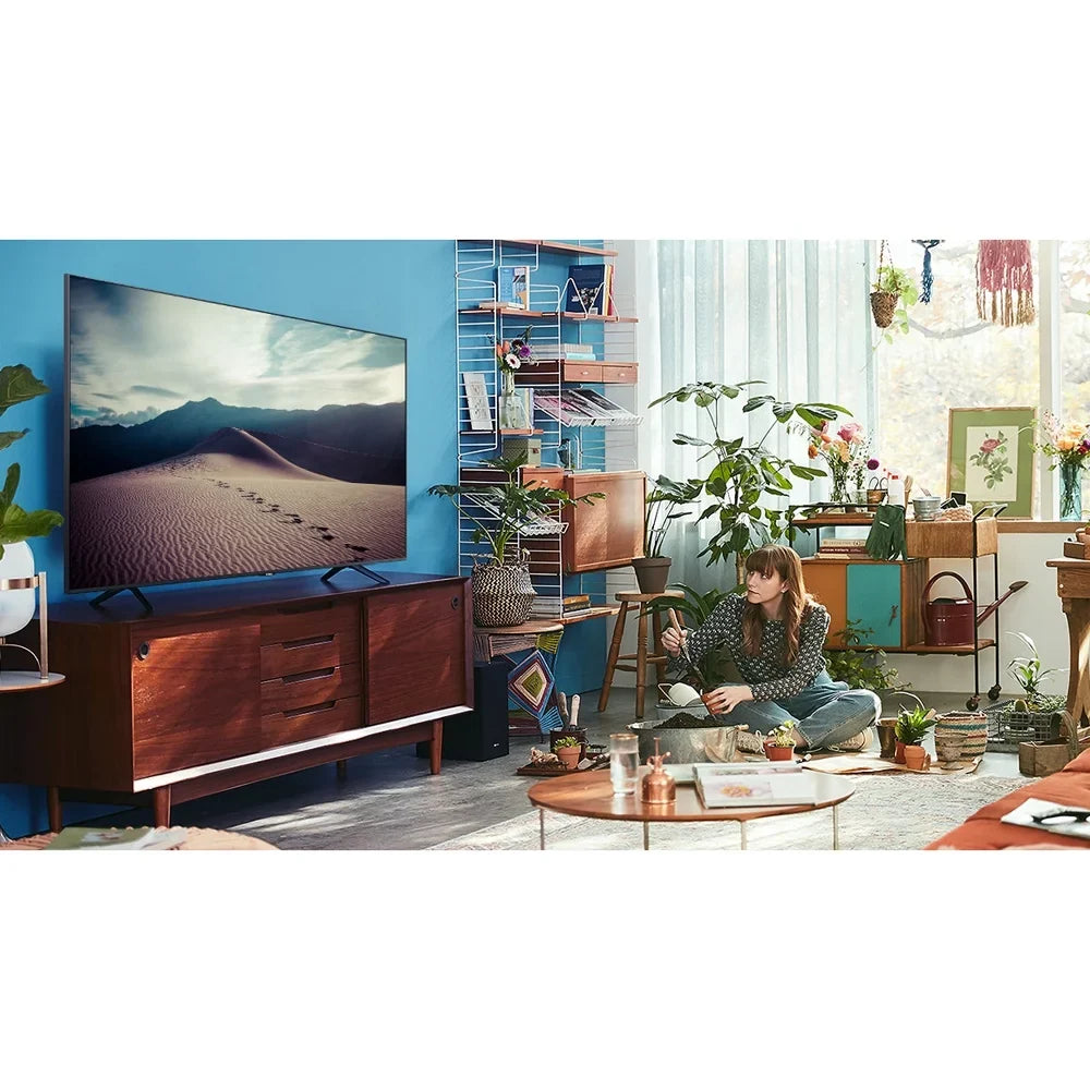 Samsung UN85TU8000 85" 4K Ultra  Smart   (2020 Model) Bundle with Premiere Movies Streaming 2020 + 30-100 Inch  Wall Mount + 6-Outlet Surge Adapter + 2x 6FT 4K  2.0 Cable
