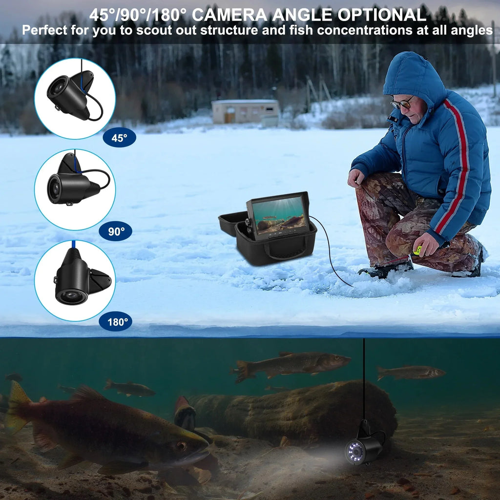 7 inch Ice Fishing Camera Underwater with Bracket Ice Fishing Fish Finder for Lake Boat Kayak Ice Fishing