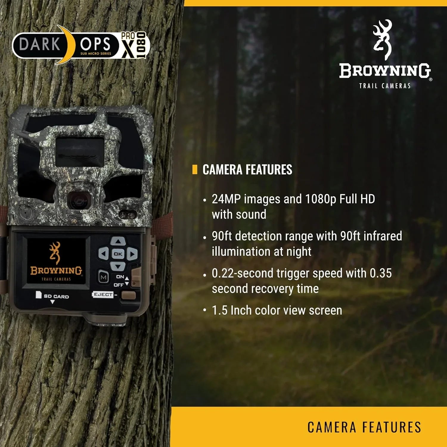 Browning Trail Camera Dark Ops Pro X 1080 Wildlife Motion-Activated Camera