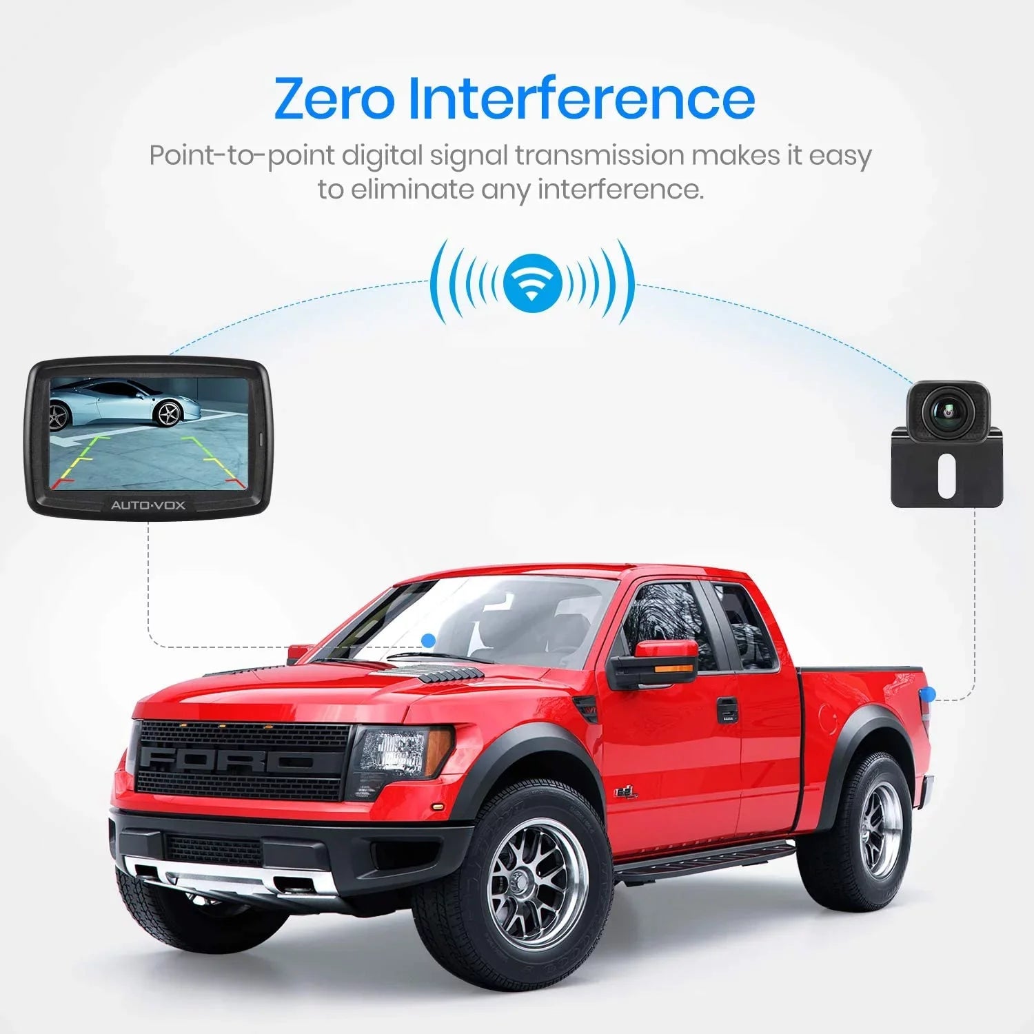Wireless Backup Camera for Trucks, Waterproof Reversing Camera Easy Installation, Vehicle Digital BackUp Camera System Wireless Rear View Camera for Trailer