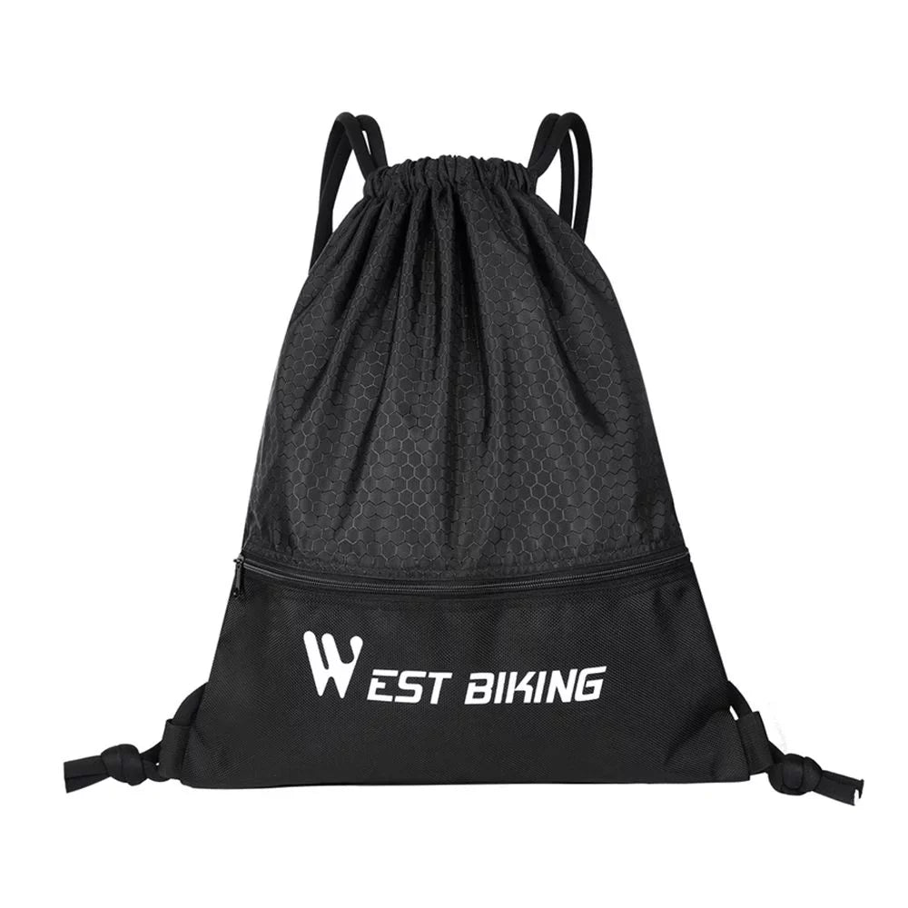 Drawstring Bag Outdoor Sports Sackpack Backpack, Black