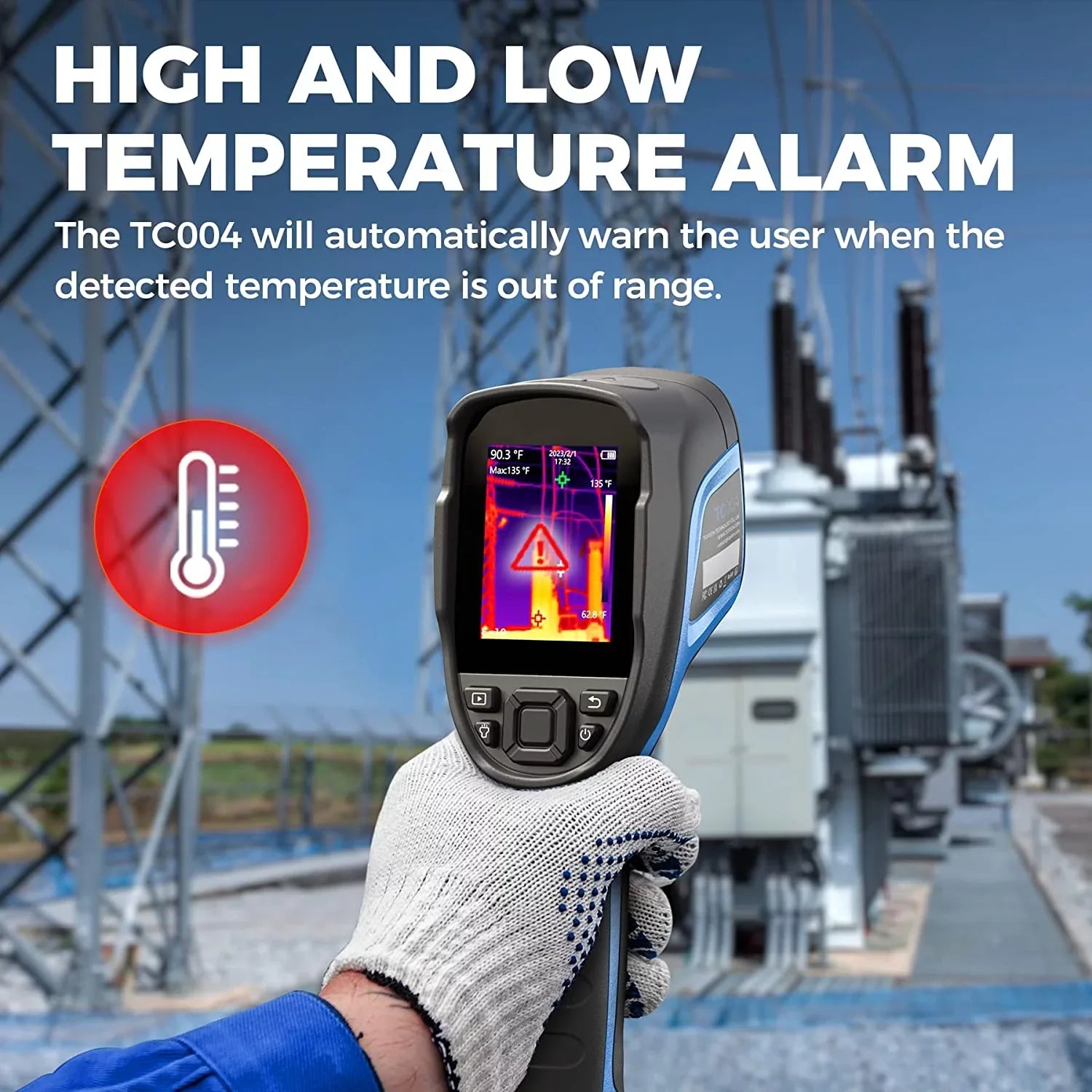 Thermal Imaging Camera,  TC004 256 x 192  High Resolution 12-Hour Battery Life Thermal Camera Handheld Infrared Camera