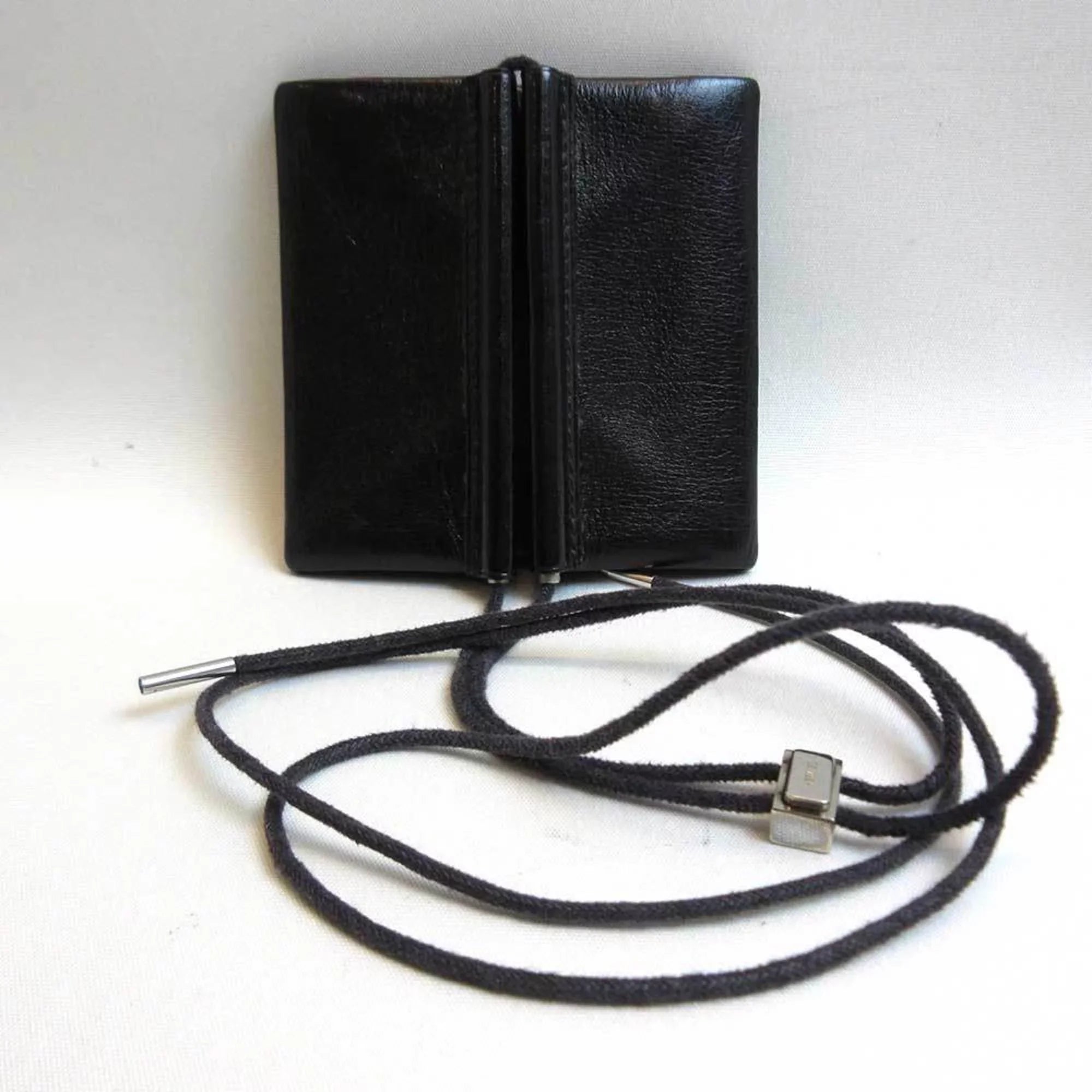 Pre-Owned Hermes Veril Belil Black Coin Purse Square Men's Women's Leather (Good)