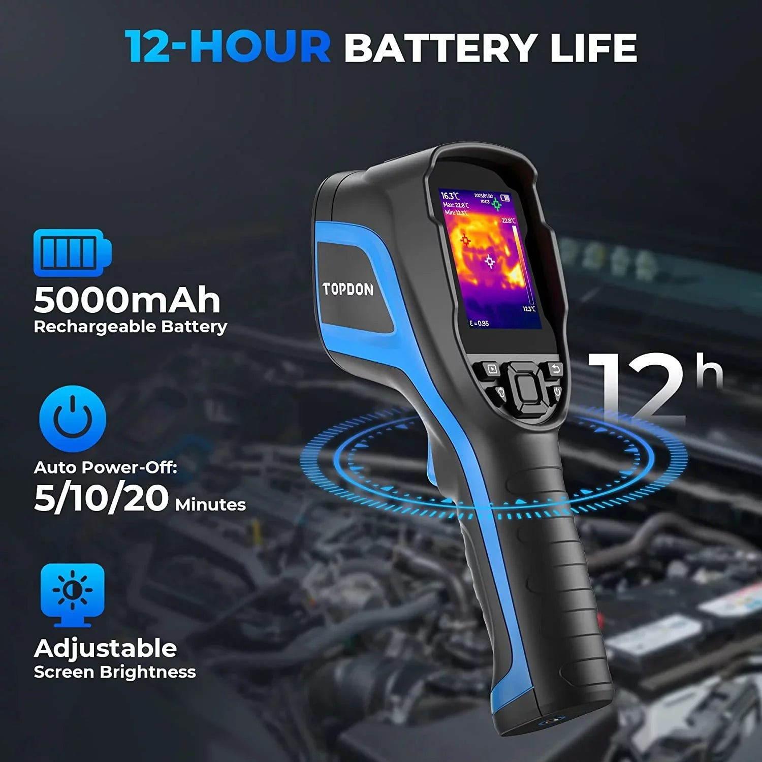 Thermal Imaging Camera,  TC004 256 x 192  High Resolution 12-Hour Battery Life Thermal Camera Handheld Infrared Camera