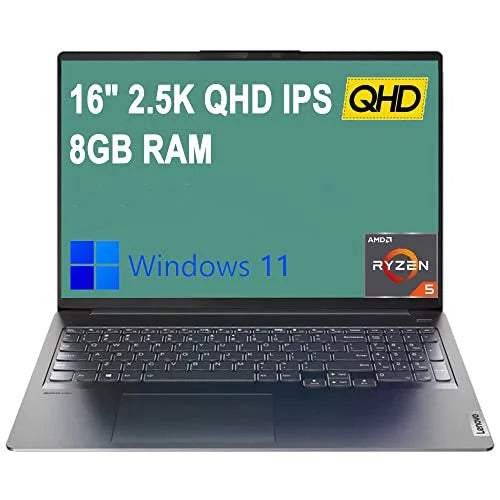Lenovo Ideapad 5 Pro Laptop, 16 inch 2.5K   Display,  Core Ryzen 5 5600H, 8GB , 1TB , Wi-Fi, Bluetooth, Windows 11, Bundle with