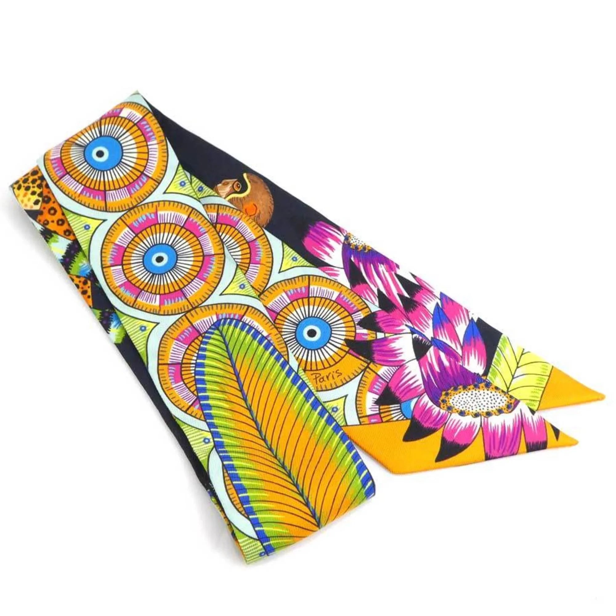 Pre-Owned Hermes  Scarf Muffler Twilly Silk Multicolor Women's e58471f (Good)