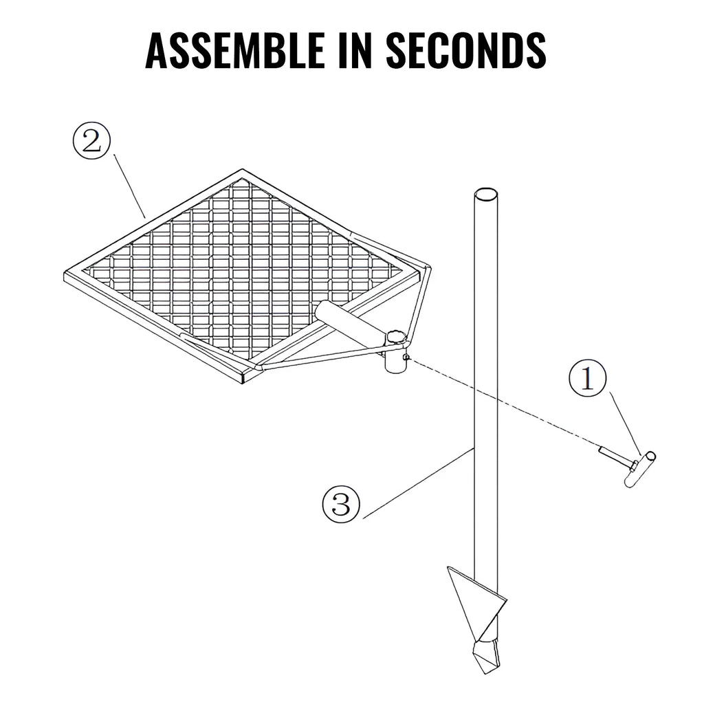 Swivel Campfire Grill 16" x 16" Heavy Duty Steel Open Fire Cooking Grate Adjustable