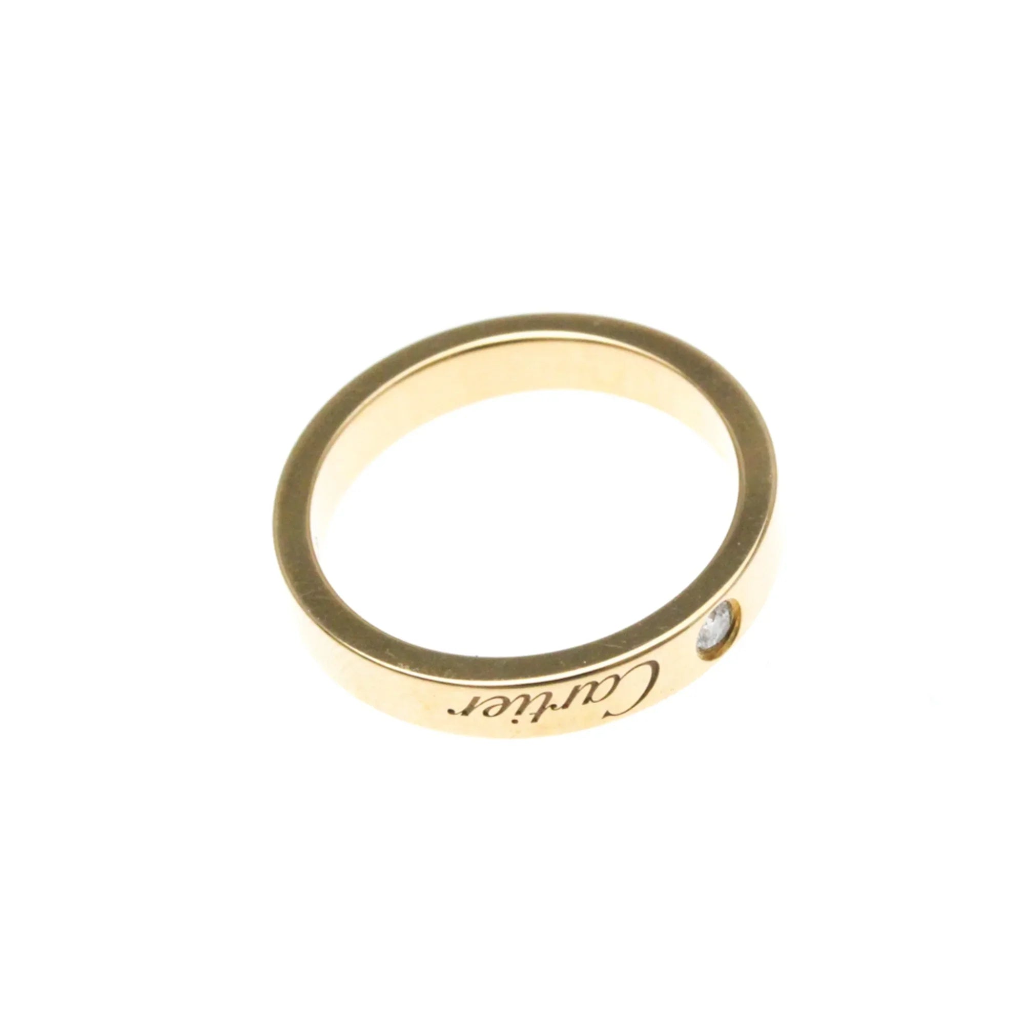 Pre-Owned Cartier Engraved Ring Pink Gold (18K) Fashion Diamond Band Ring Pink Gold (Good)