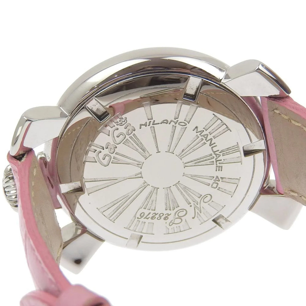 Pre-Owned Gaga Milano Manuale Watch 5020 Stainless Steel Quartz Analog Display White Dial Men's I220823012 (Good)