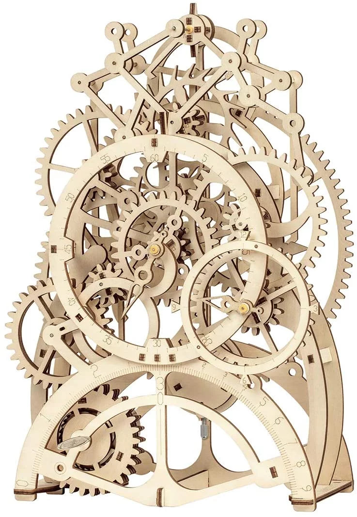 Robotime 3D Wooden Mechanical Pendulum Clock Puzzle,Mechanical Gears Toy Building Set Birthday Gifts for Kids Adults to Build
