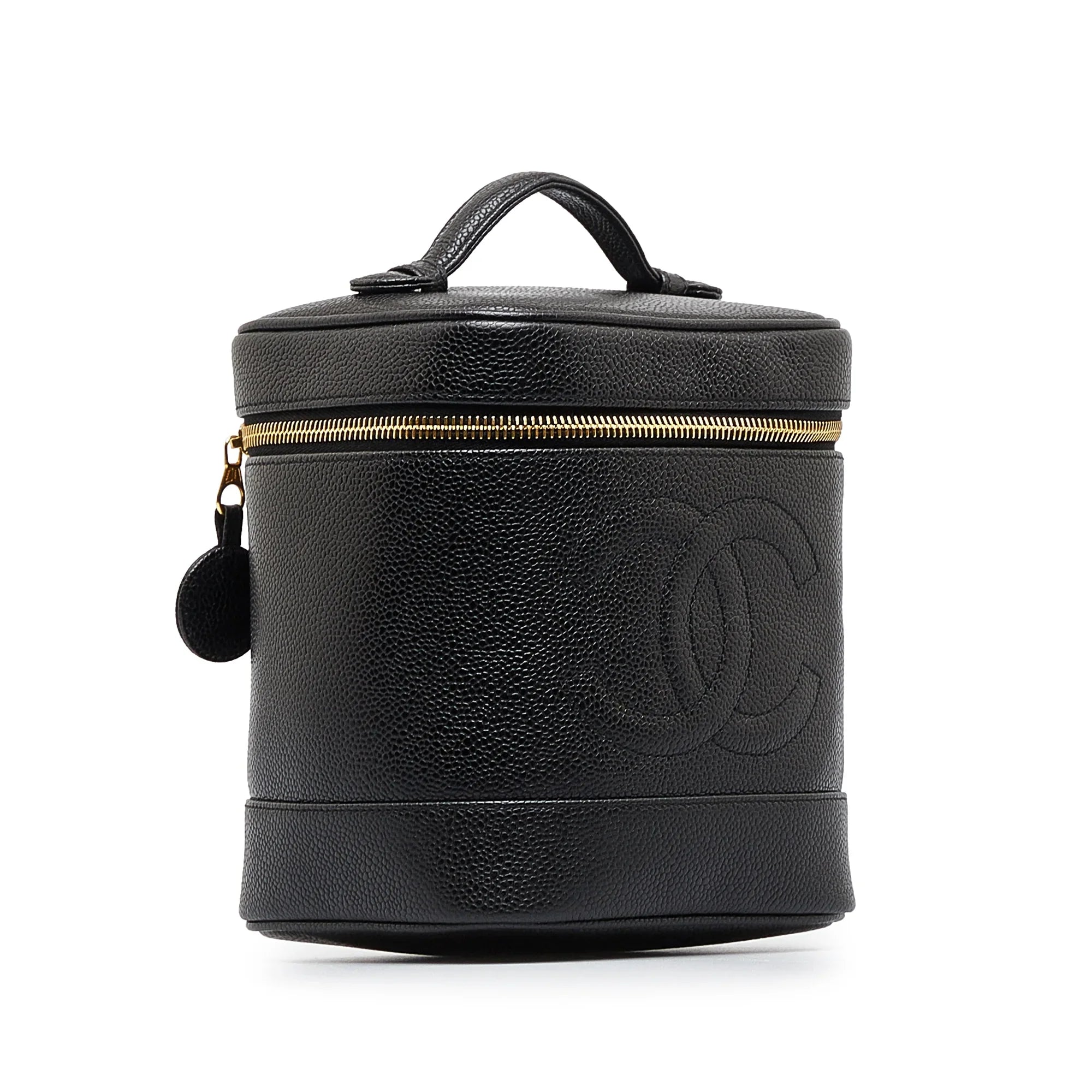 Pre-Owned Authenticated Chanel  Caviar Vanity Bag Leather Black Unisex (Good)