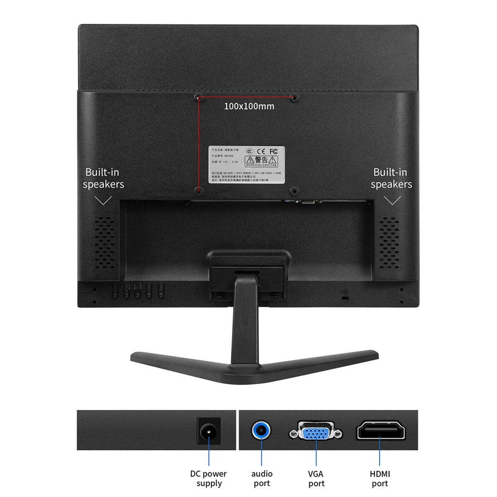 17 inch Ultra Slim 60Hz 1280X1024  Computer Monitor, 250 /m² Desktop Gaming Computer Display Flat Panel  Compliant