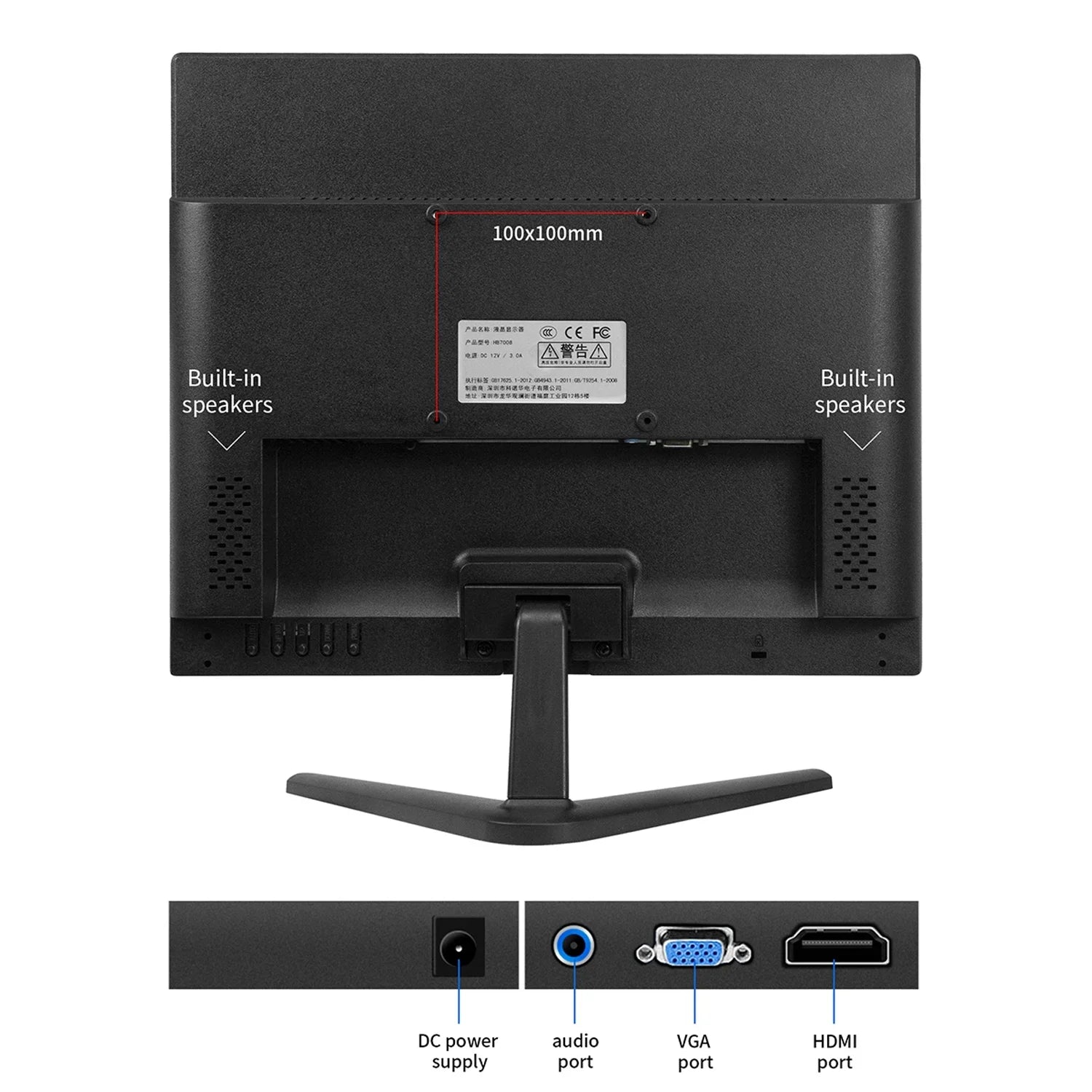 17 inch Ultra Slim 60Hz 1280X1024  Computer Monitor, 250 /m² Desktop Gaming Computer Display Flat Panel  Compliant