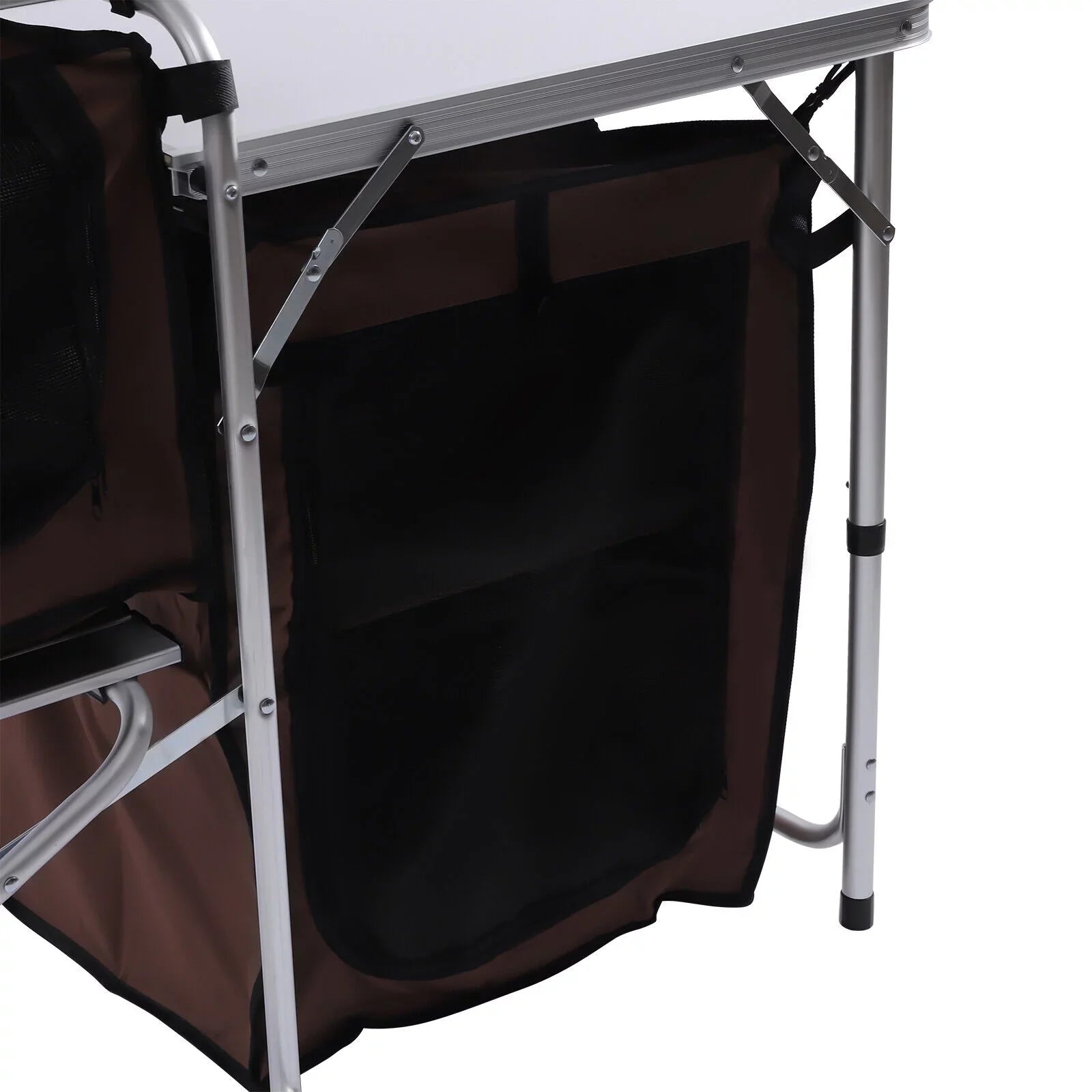 Camping Kitchen Table Storage Cabinet Folding  Grill Table Cupboard Shelf