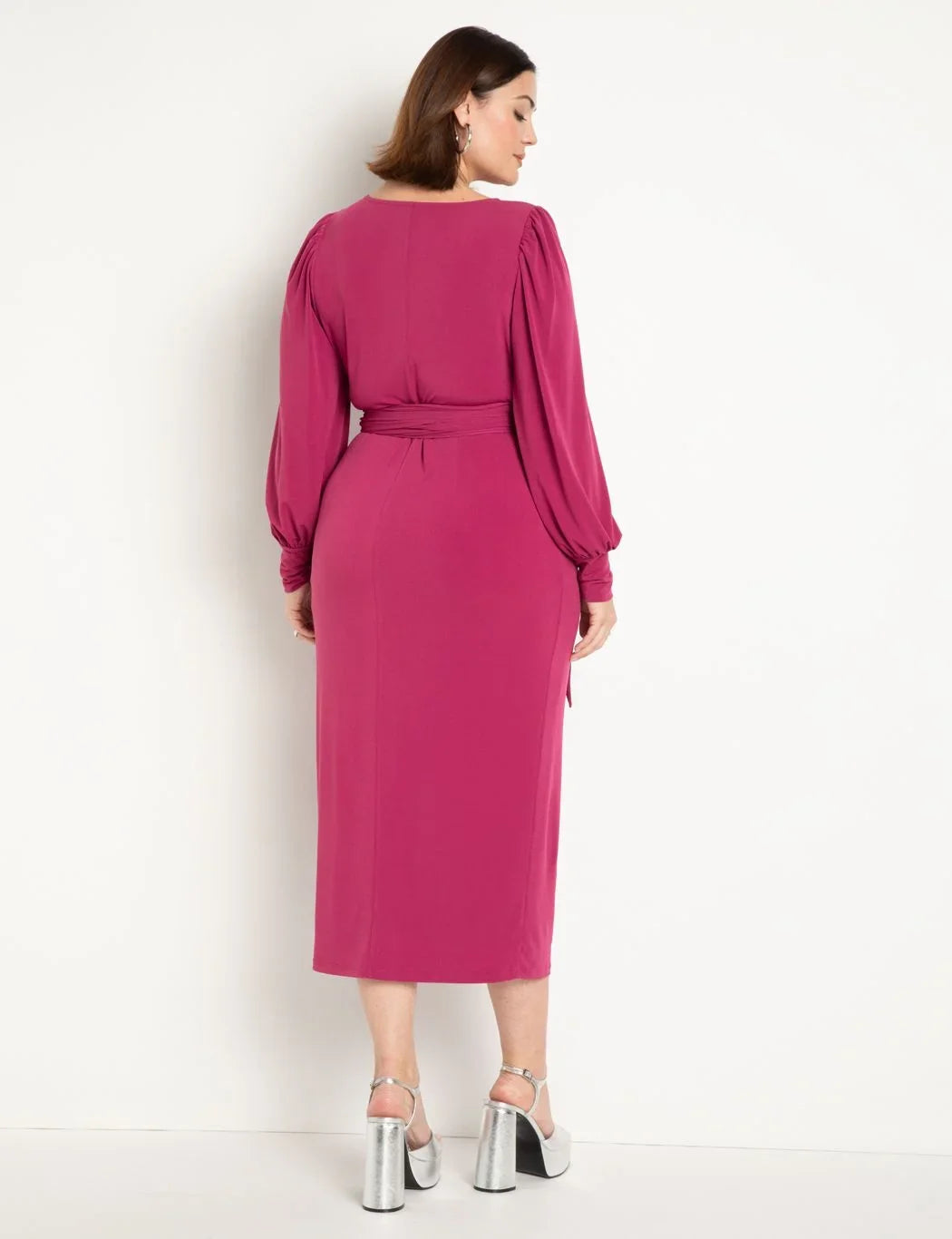 Women's Plus Size Cross Front Midi Dress - 18, Carbon