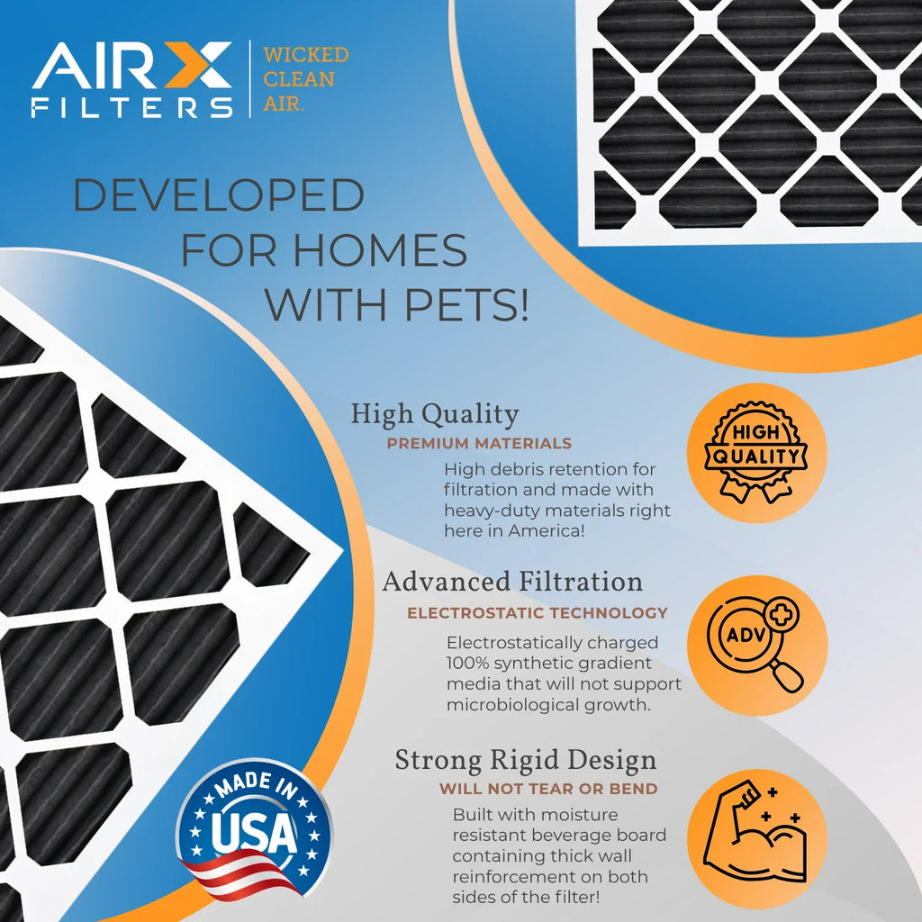 12x24x1 Air Filter  8 Rating, 12 Pack of Furnace Filters Comparable to  700,  5, Pet Odor Retention Filters - Made in  by     .