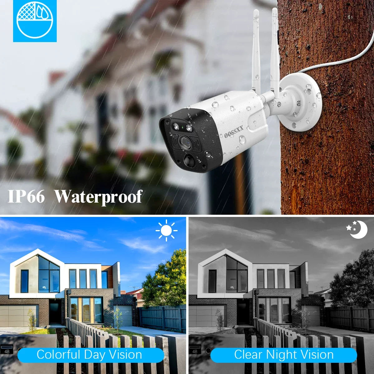 5MP security cameras wireless wifi,2PcsOutdoor camera  Detection, Security Cameras Wireless Wifi 2-Way Audio Dual Antennas