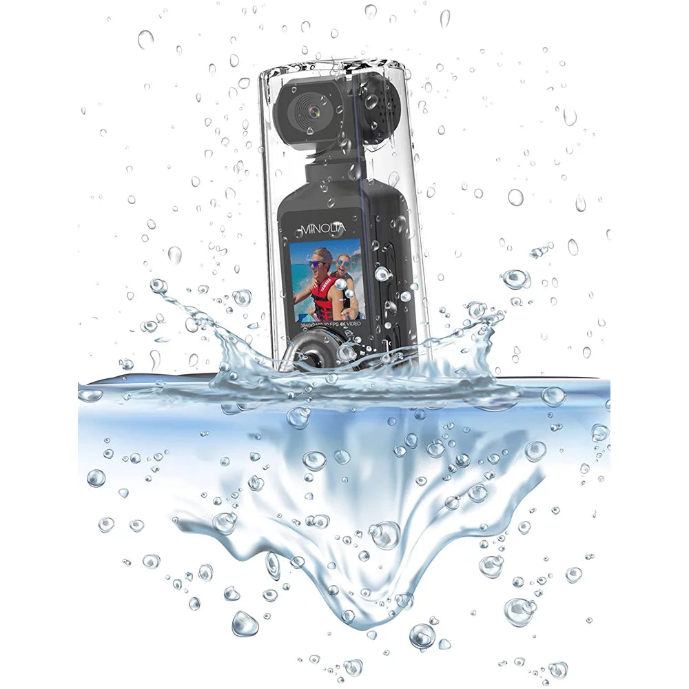 Minolta MN4KP1 4K Ultra  Pocket Camcorder w/WiFi & Waterproof Housing (Black)