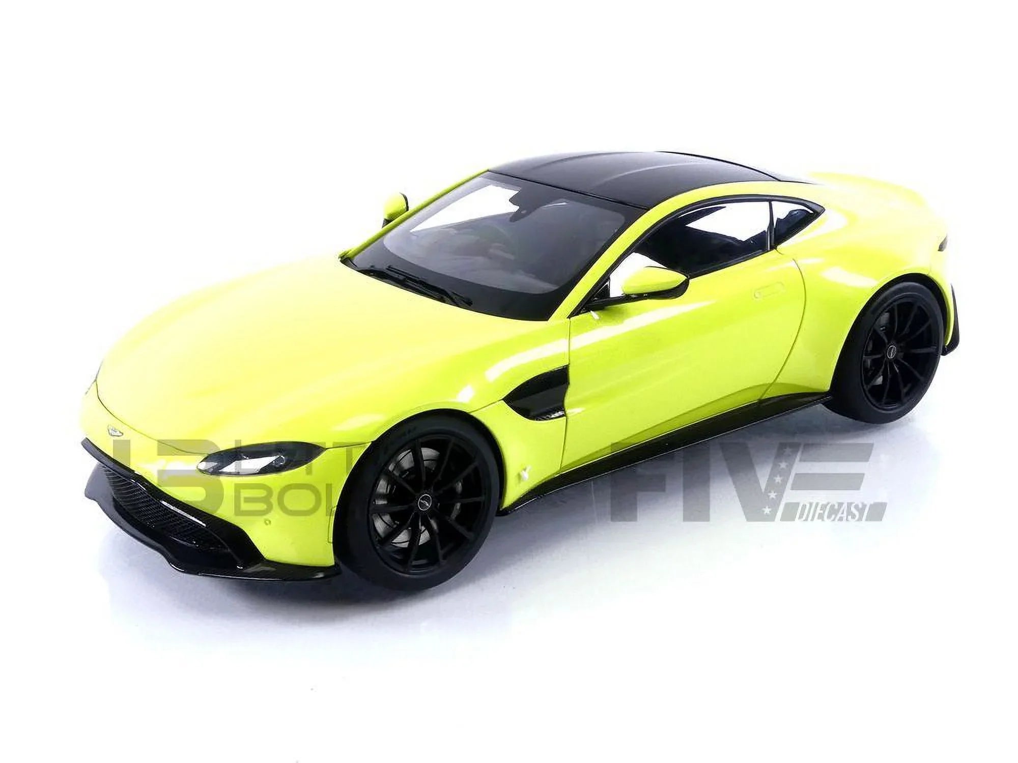2019 Aston Martin Vantage  (Right Hand Drive) Lime Essence Green with Carbon Top 1/18 Model Car by Autoart