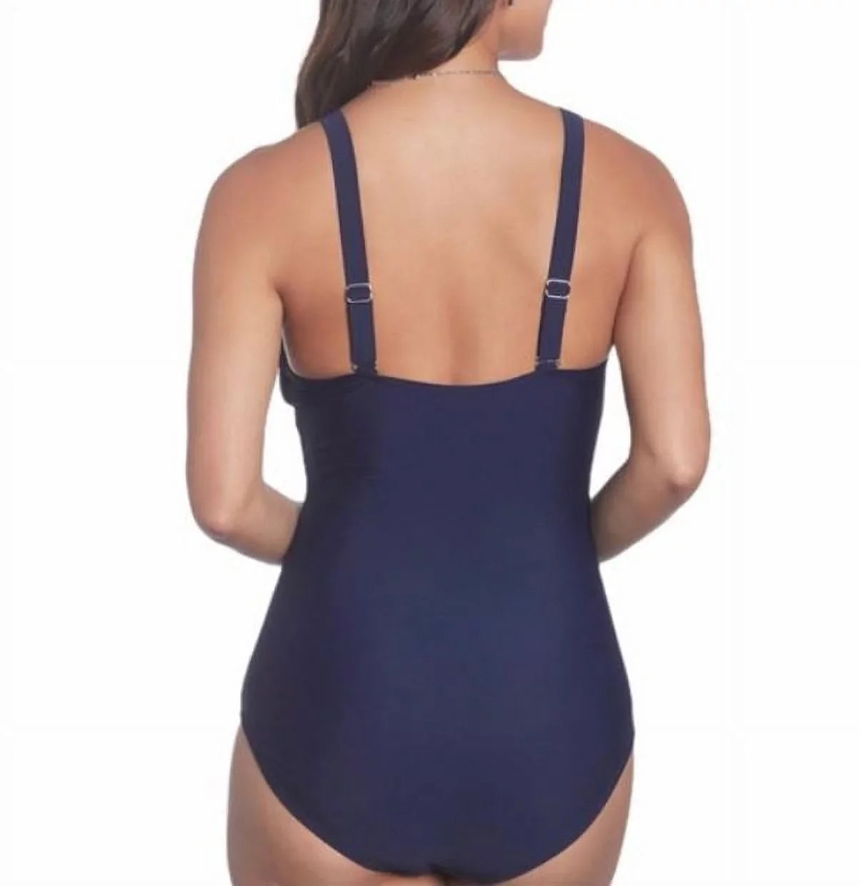 Betty's Beach Bungalow Women's Navy Twist One Piece Swimsuit, 10
