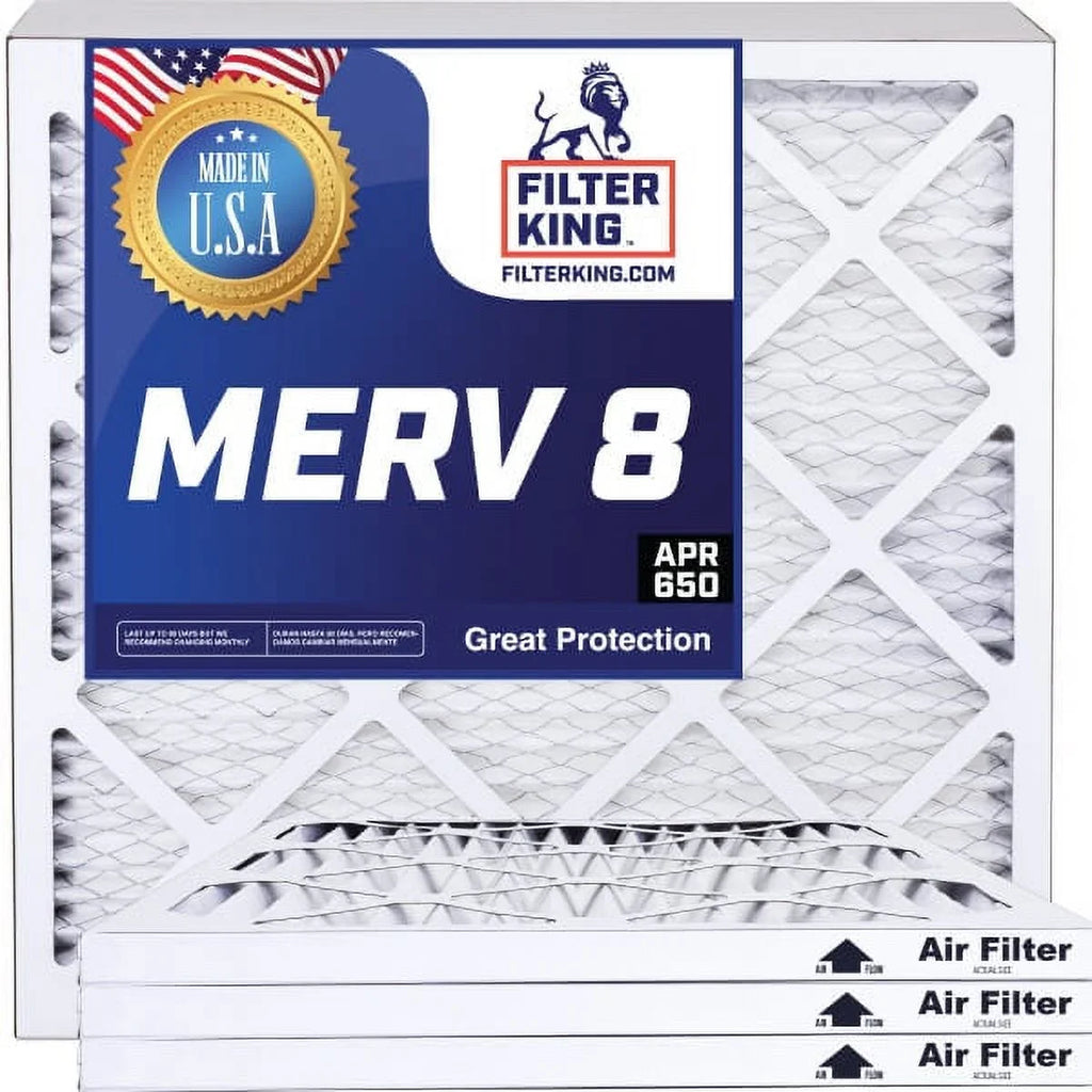 Filter King 13x8x1 Air Filter | 4- |  8  Pleated A/C Furnace Filters |    | Actual Size: 13 x 8 x .75"