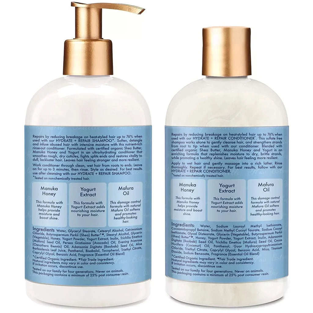 SheaMoisture Hydrate & Repair For Damaged Hair Manuka Honey & Yogurt Shea Butter Shampoo and Conditioner 13oz