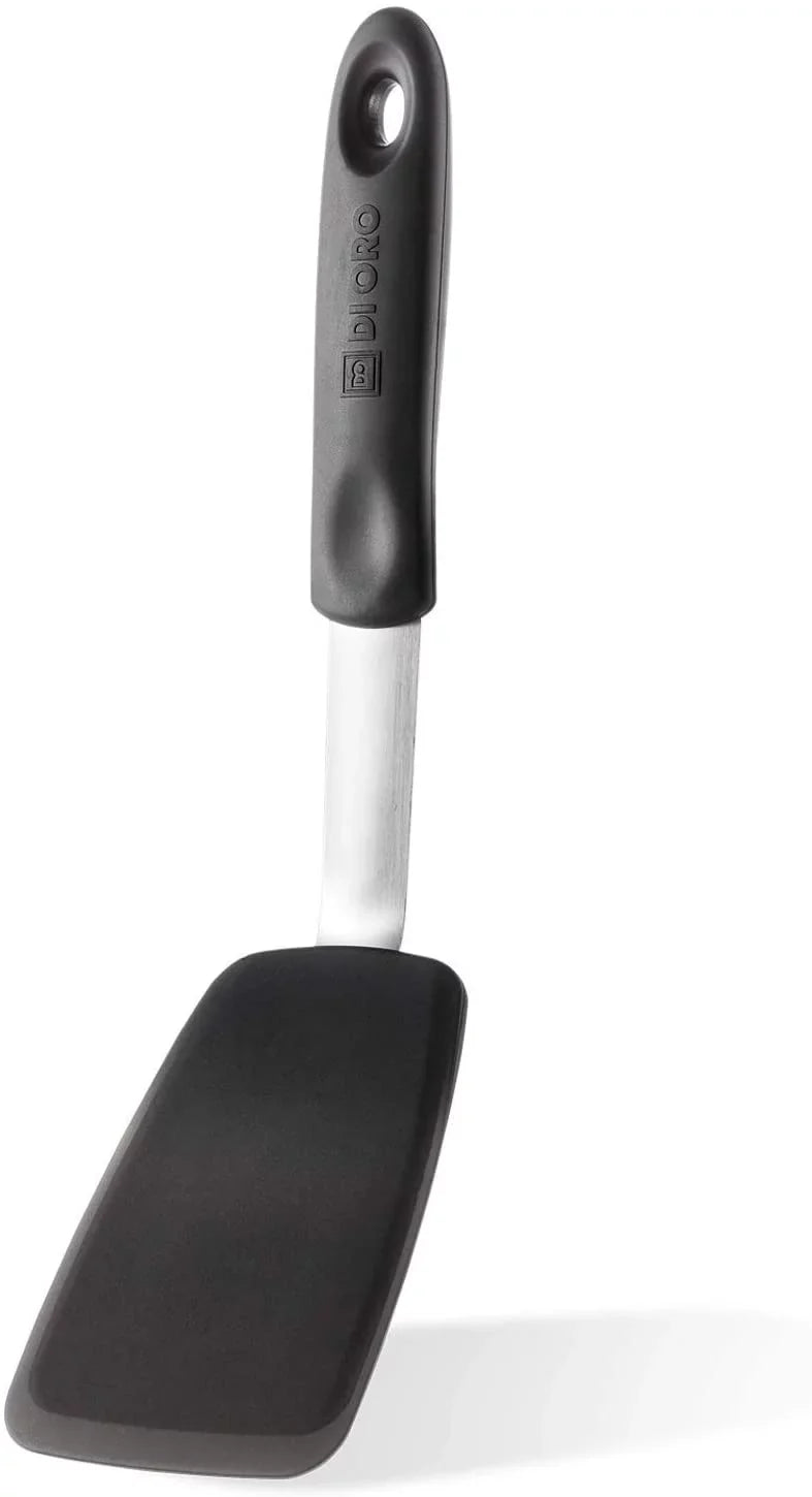 Di Oro Chef Series Standard Flexible Silicone Turner Spatula - 600F Heat Resistant Rubber Kitchen Spatula