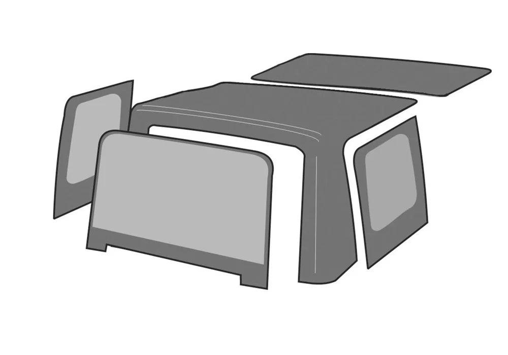 Rampage by RealTruck 98535 Factory Replacement Soft Top For 1986-1994 Suzuki Samurai, Black Diamond With Zippered Tinted Windows