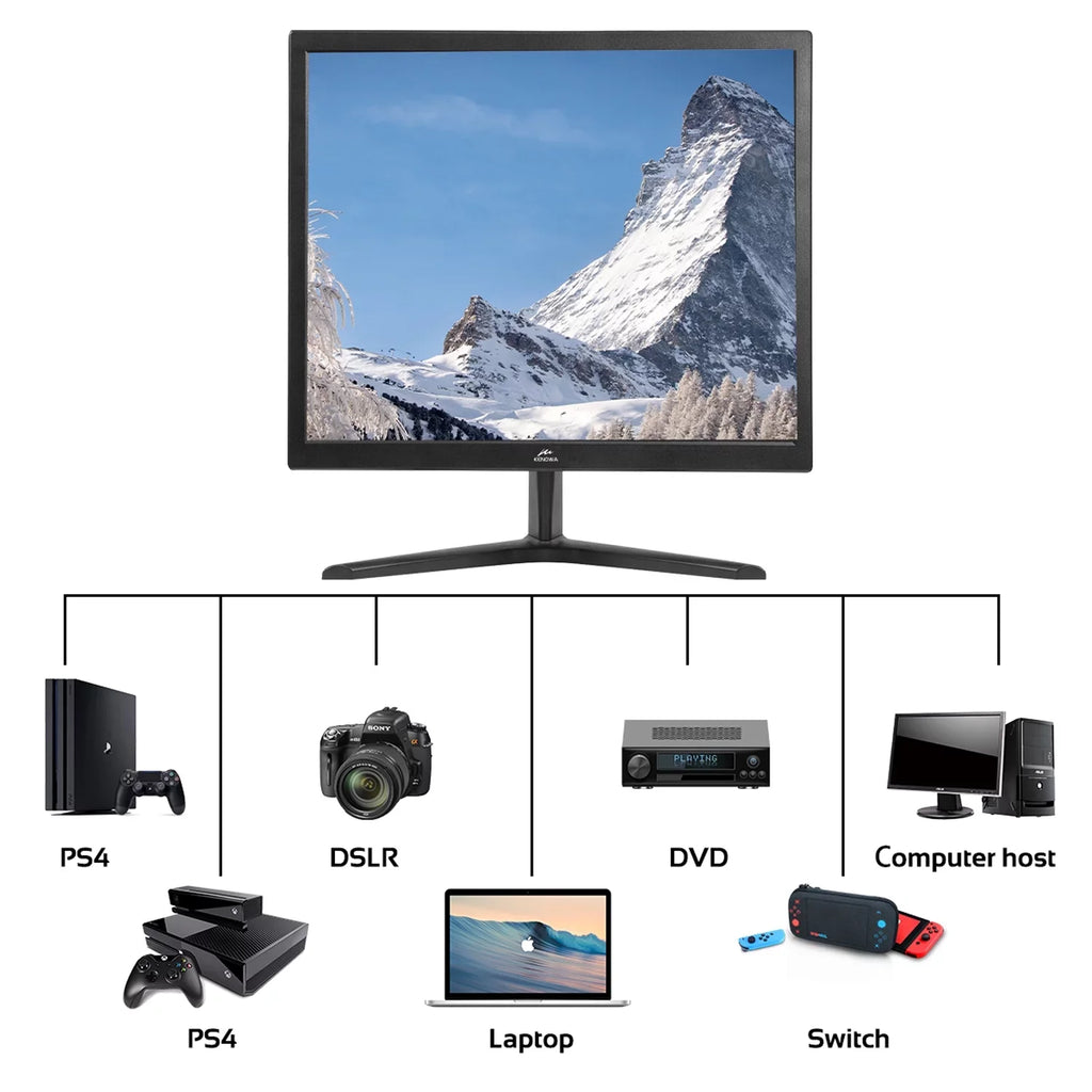 17 inch Ultra Slim 60Hz 1280X1024  Computer Monitor, 250 /m² Desktop Gaming Computer Display Flat Panel  Compliant