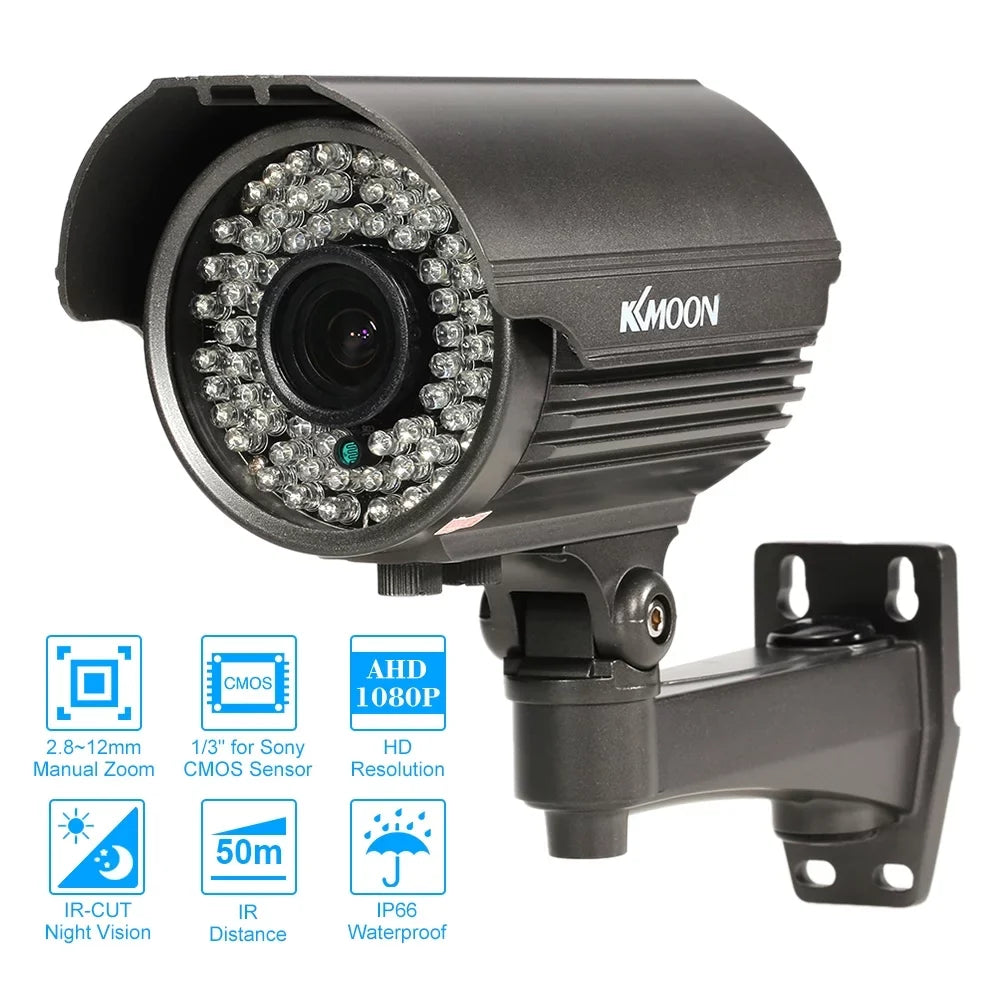 Walmeck 1080P  Bullet  Analog Camera 2.8~12mm Manual Zoom Varifocal Lens 1/3” for Sony  2.0MP - 72   Night Vision Weatherproof Indoor Outdoor   System