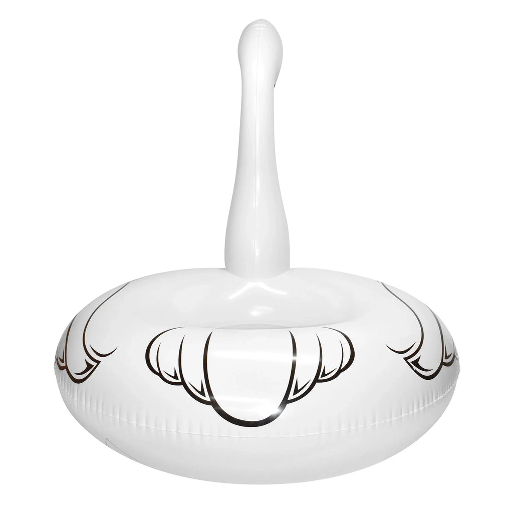 CocoNut Float: Majestic White Swan Pool Ring - 48"x43" Inflatable, Jumbo Round Water Raft, Anti-Leak, Durable, Party