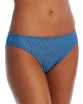 Shoshanna Womens Sea Ribbed Classic Bikini Bottom Swimwear Size Medium
