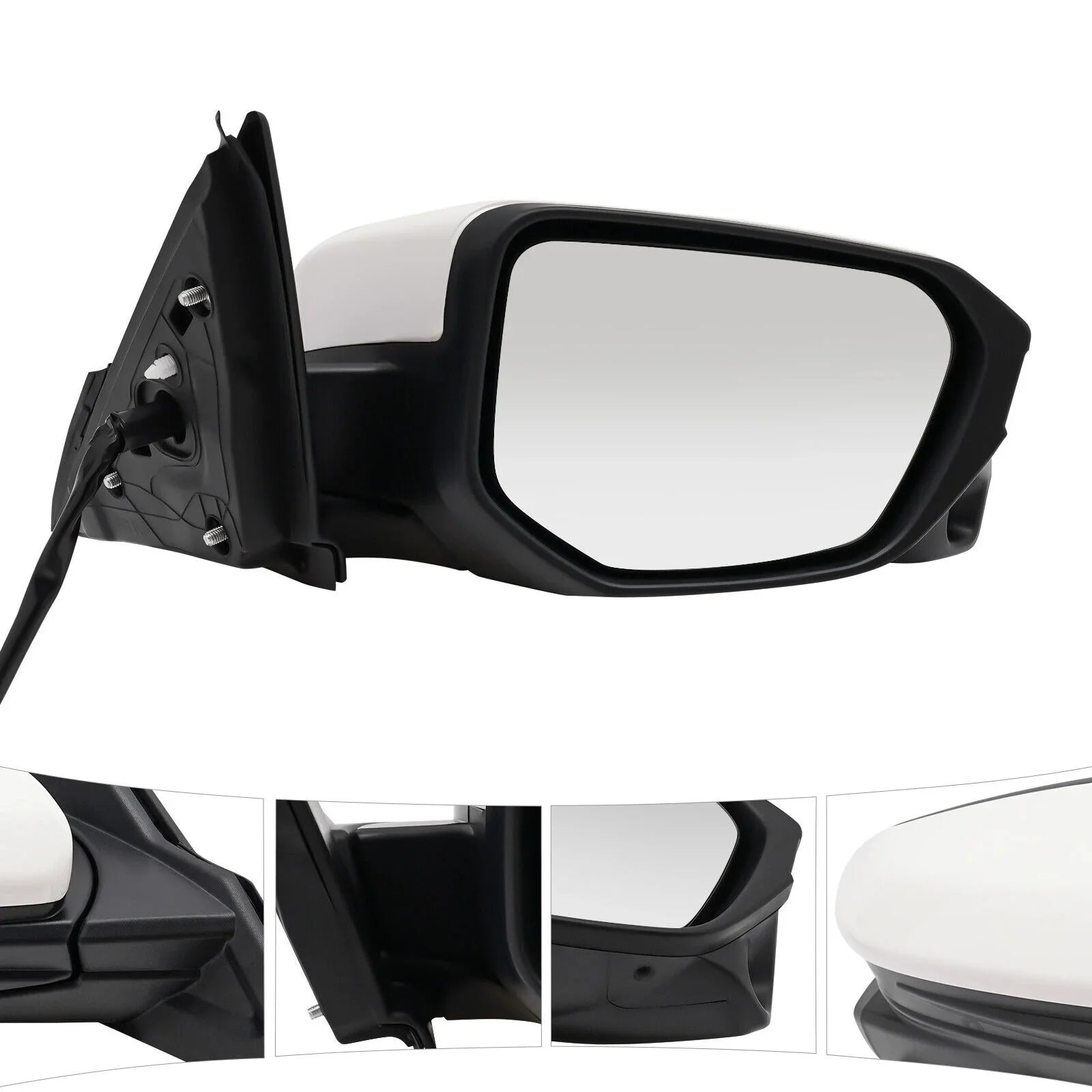 Right Side Mirror Power Heated View Camera Fit 2016-2020 Honda Civic Sedan White