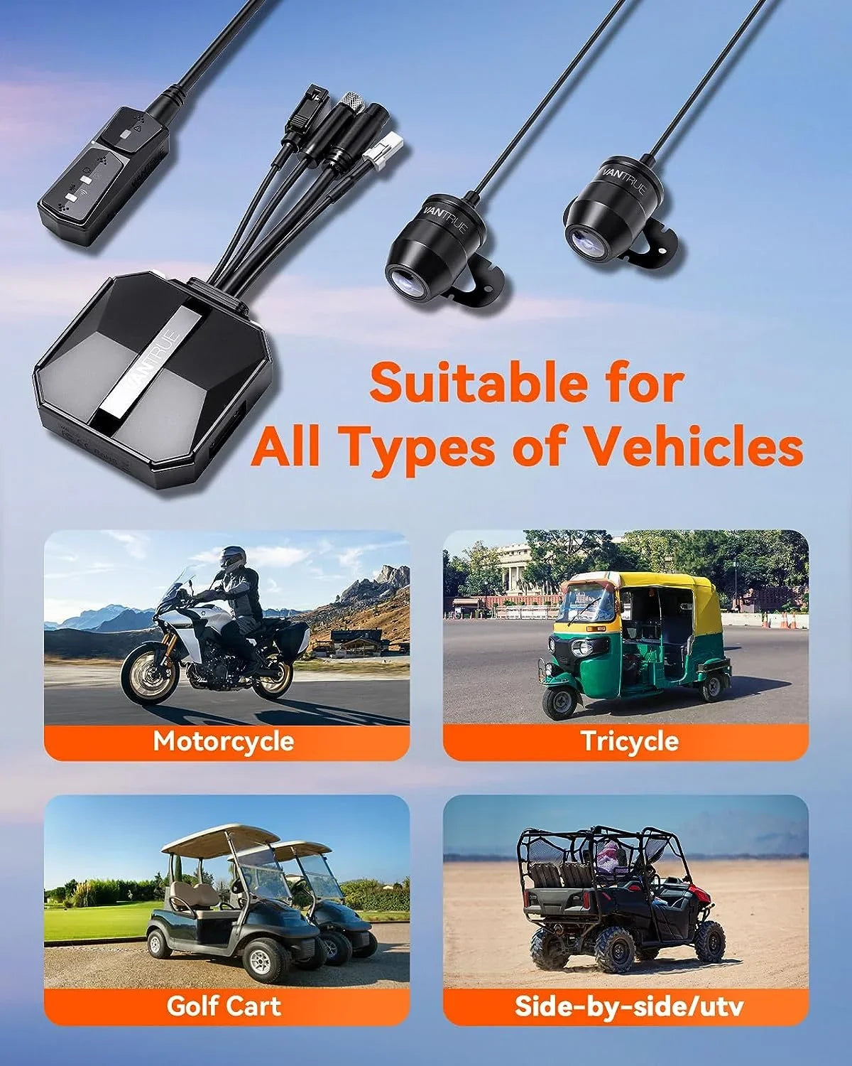 Vantrue F1 Motorcycle 4K Dashcam (4K + 1080P)  | WiFi | Parking Mode (No  Card)