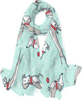 Hyjoy Playing Dogs Long Silk Neck Scarf Lightweight Shawl Wrap Scarves for Women Girls