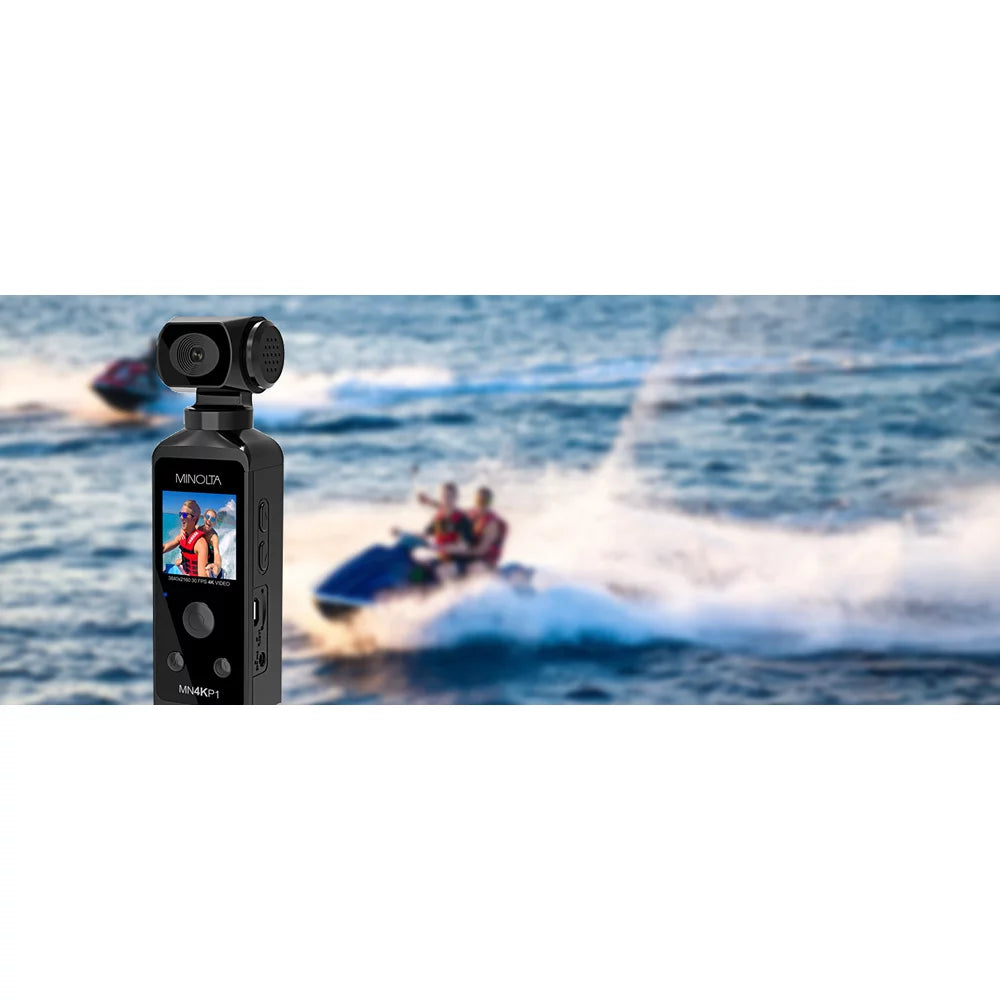 Minolta MN4KP1 4K Ultra  Pocket Camcorder w/WiFi & Waterproof Housing (Black)