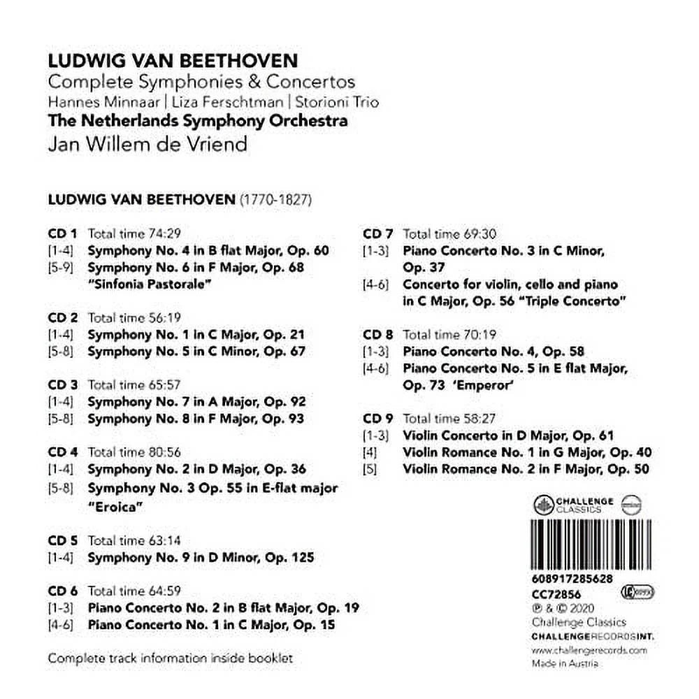Beethoven / Netherlands Symphony Orch / Vriend - Complete Symphonies & Concerto -