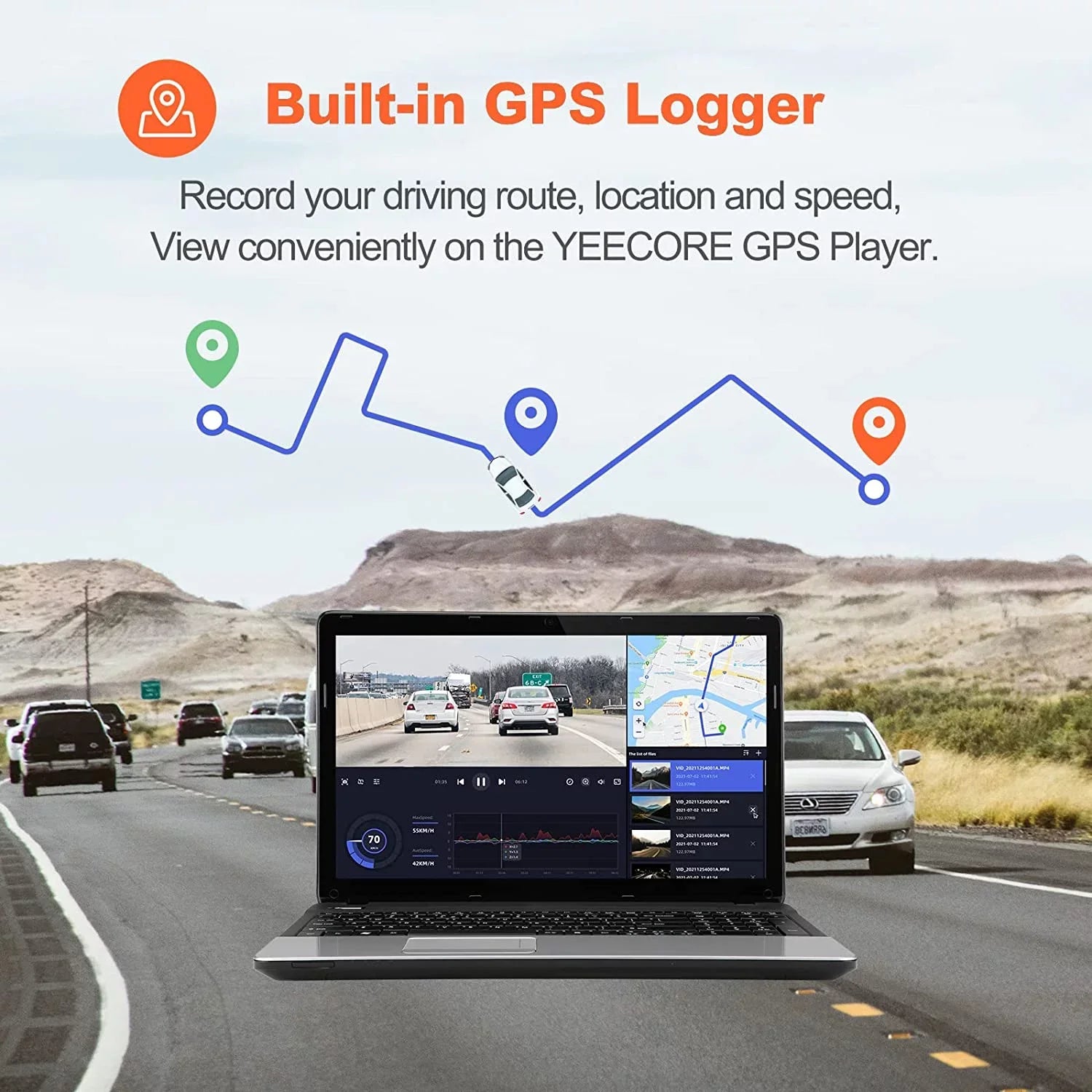 Yeecore 4K Dual Dash Cam 5G WiFi , Real 4K+ 1080P Dash Cam Front and Rear, 3"  Super Night Vision, Parking Mode, Dash Camera for Cars with App, G-Sensor, Accident Record