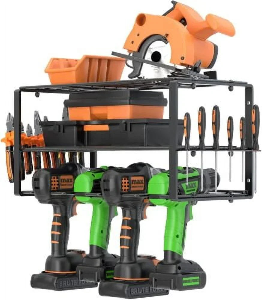 Heavy Duty Power Tool Organizer Utility Storage Rack Wall-Mounted Drill Holder