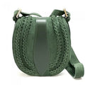 Italian Artisan  Lara Womens Vintage Suede Leather Messenger Bag, Light Green - Small