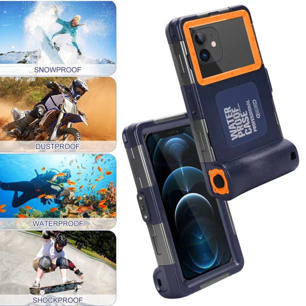 UrbanX Professional [15m/50ft] Swimming Diving Surfing Snorkeling Photo Video Waterproof Protective Case Underwater Housing for Sony Xperia L1 And all Phones Up to 6.9 Inch  with Lanyard