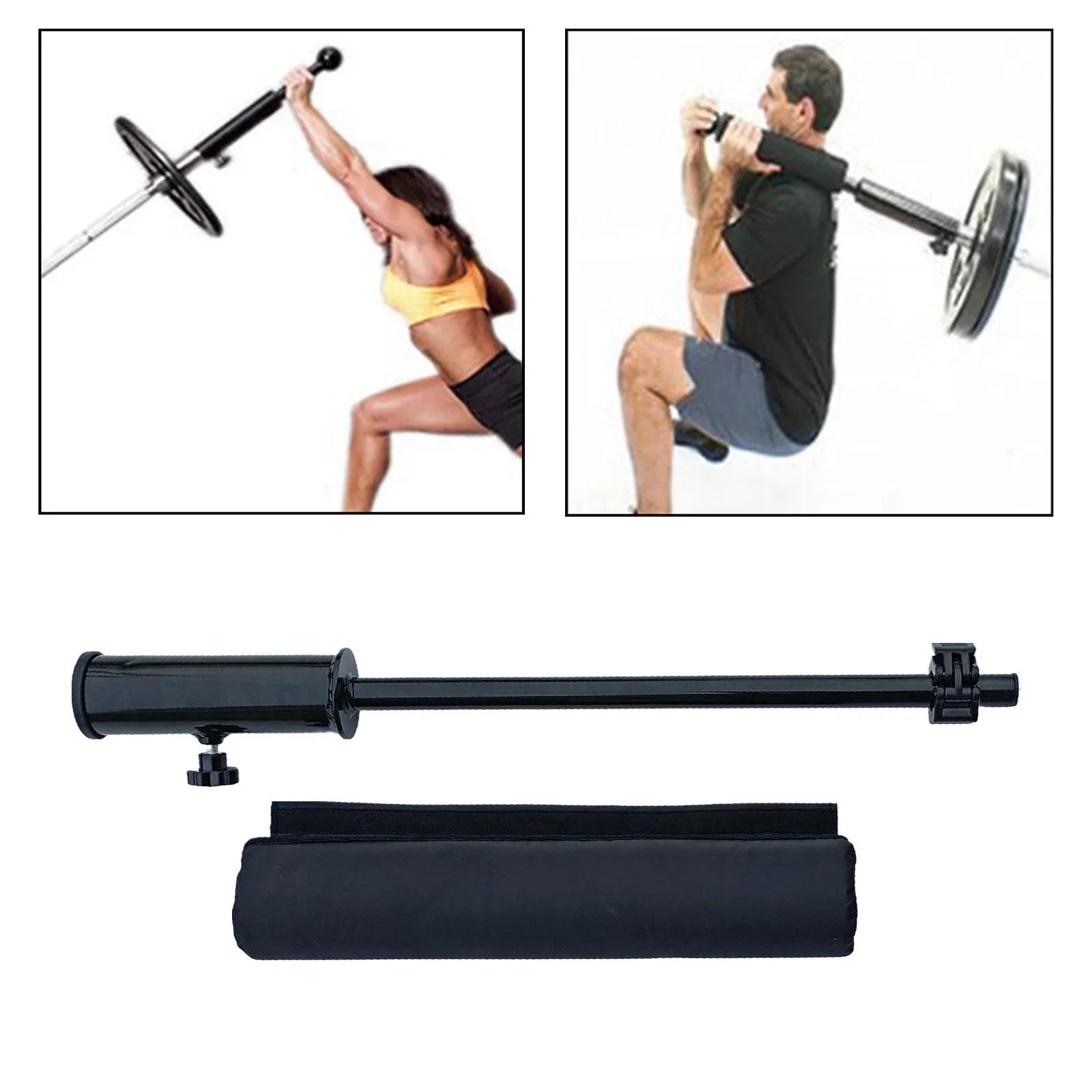 Fitness Barbell Deadlift Training Handle Attachment Exercise for 2 inch Bar Landmine Attachment for Weight Lifting Triceps Biceps Accs Bar with cover