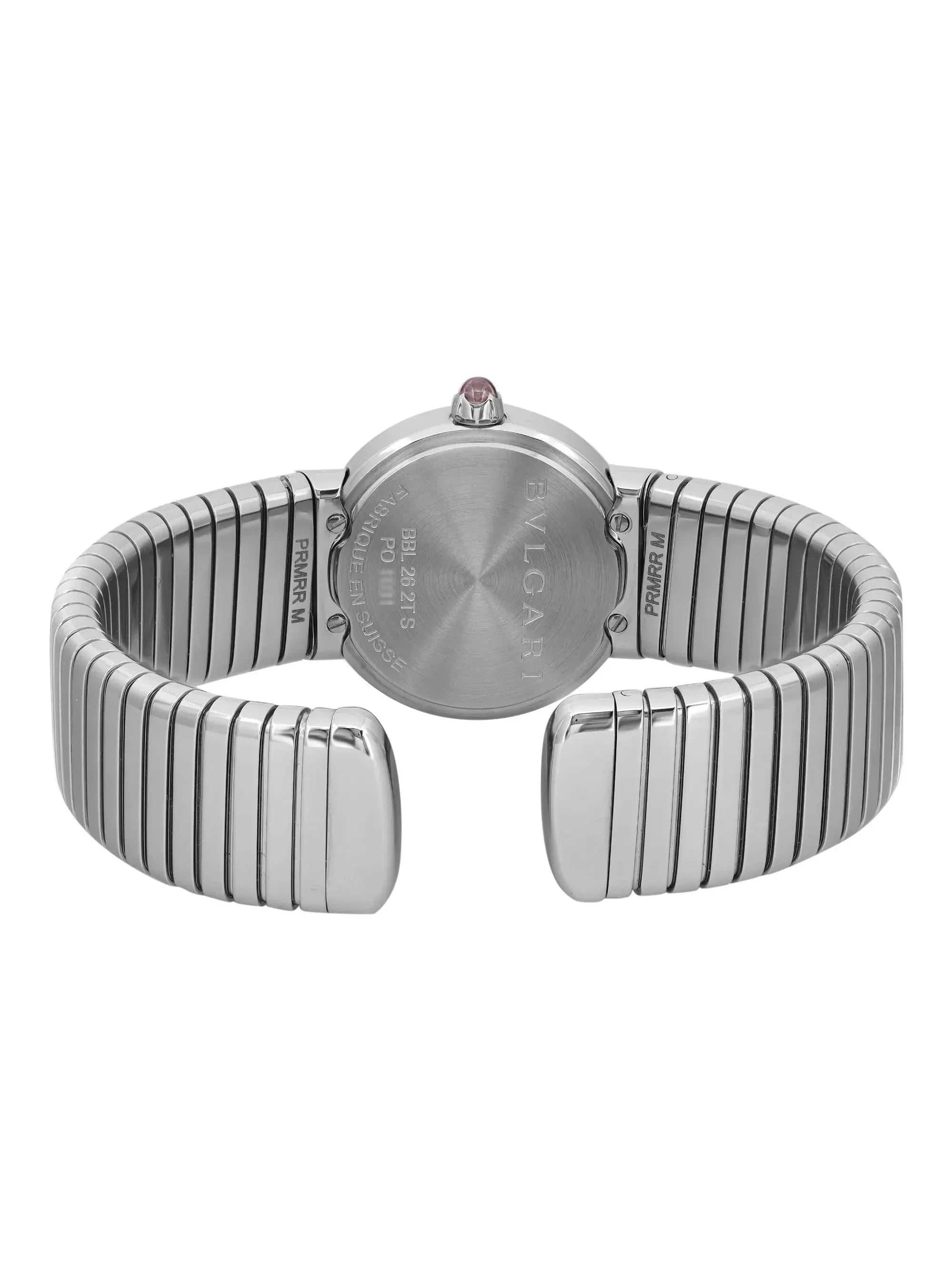 New Bvlgari Bulgari 26mm Steel Diamond Black Dial Ladies Quartz Watch 102145