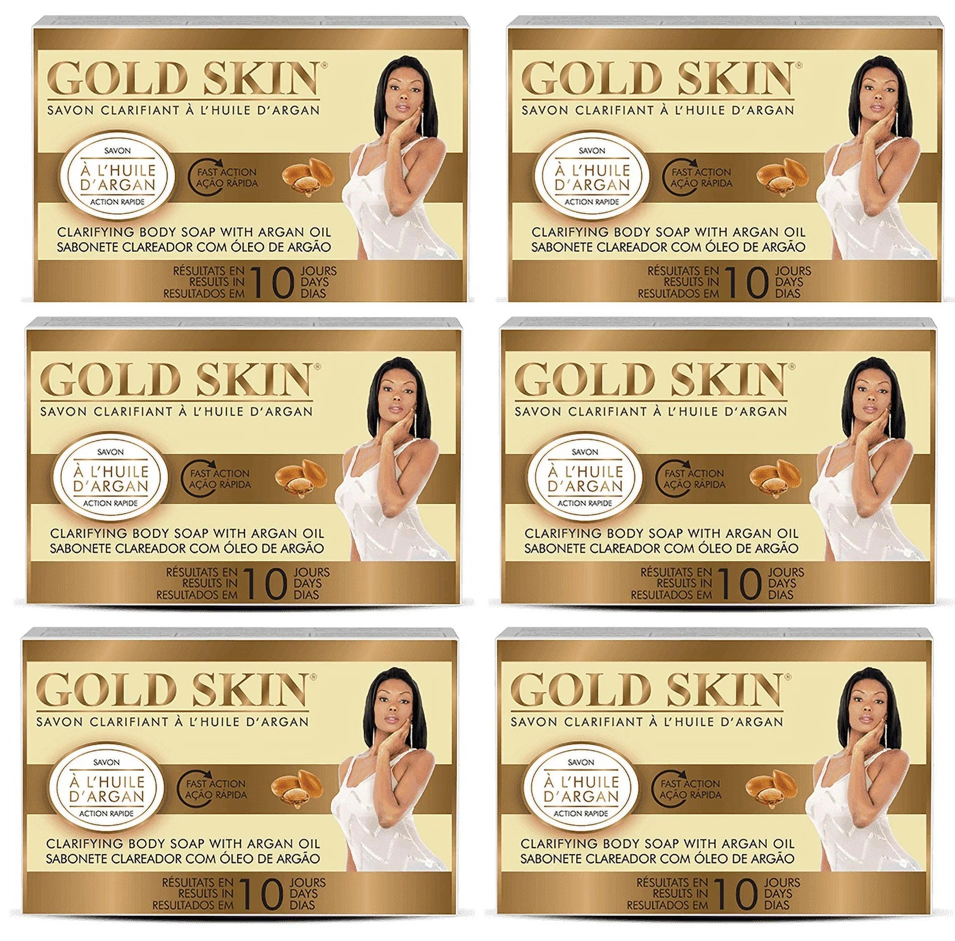 Gold Skin Clarifying Body Soap with Argan Oil Lot of 6