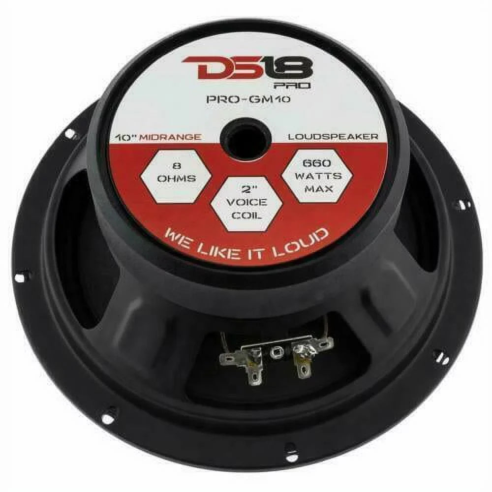 DS18 Pro  10 Inch 660 watt Max 8 Ohm Mid Range Car and Truck Door Loudspeaker