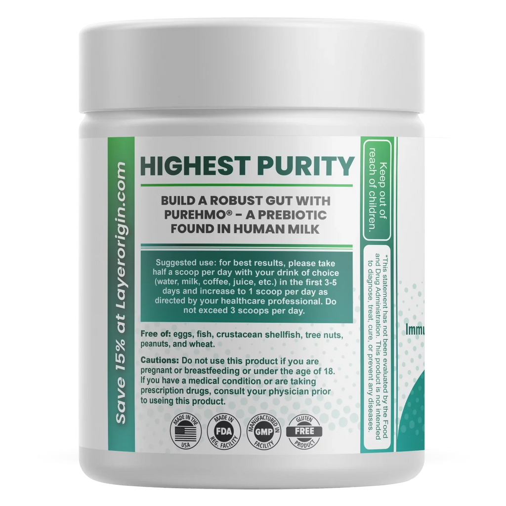 PureHMO Human Milk Oligosaccharide Powder - Bioidentical 2'-Fucosyllactose - 1950 mg - 45 Servings