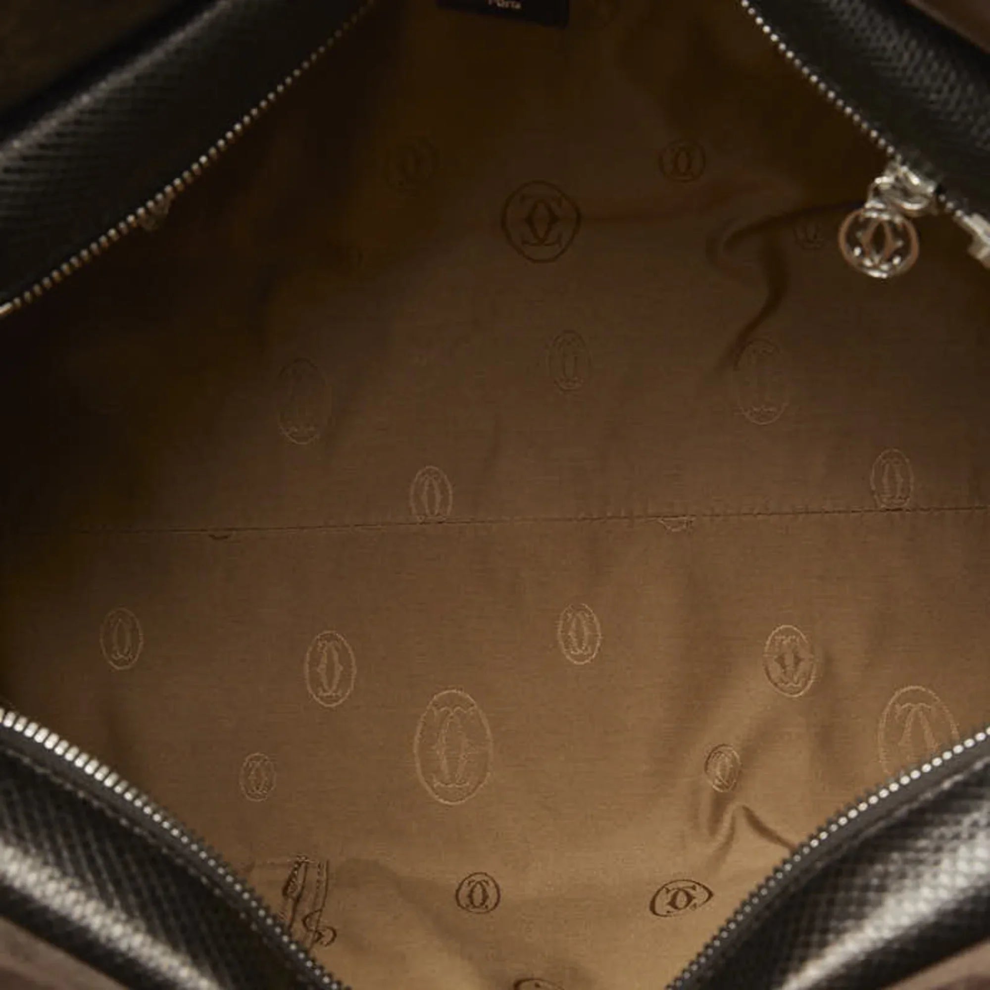 Pre-Owned Cartier Marcello Handbag Brown Suede Leather Ladies  (Good)