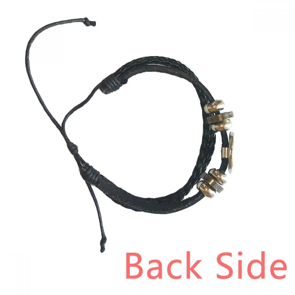 Corn Plug Cable Charging Cable Pattern Bracelet Braided Leather Woven Rope Wristband