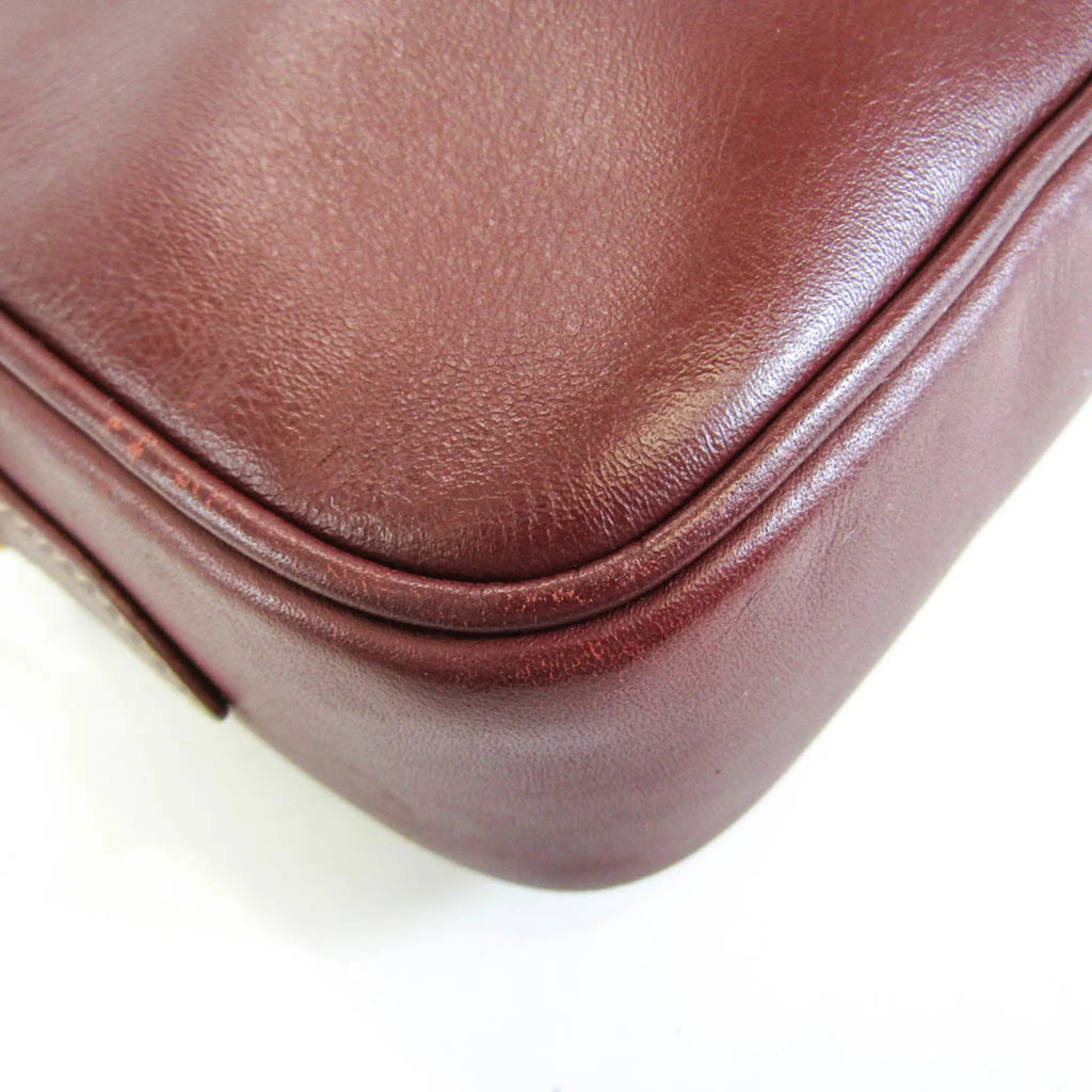Pre-Owned Cartier Must Women's Leather Shoulder Bag Bordeaux (Good)