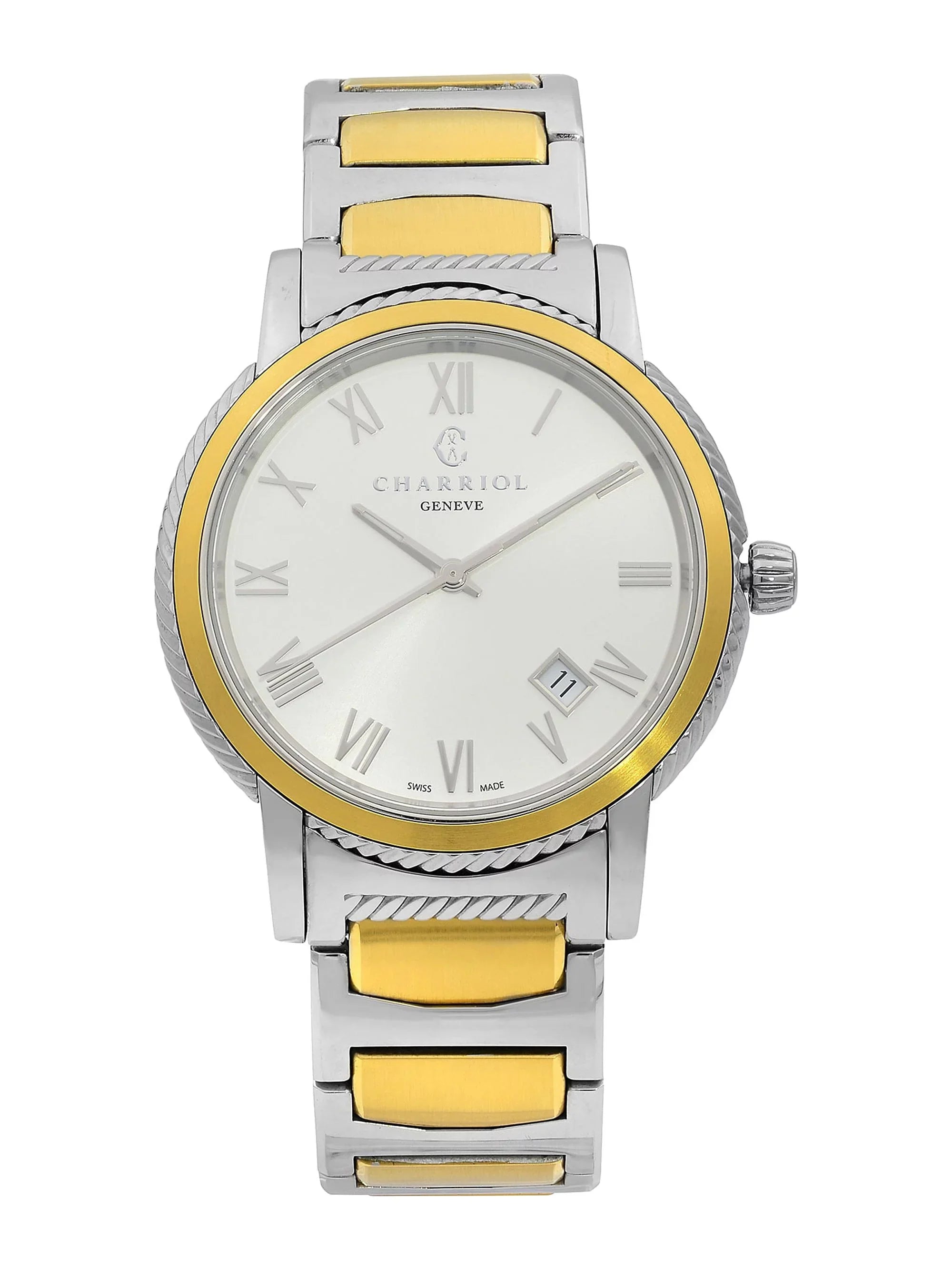 Charriol Parisii Two Tone Steel Silver Dial Quartz Unisex Watch P40SY2.931.001 Pre-Owned